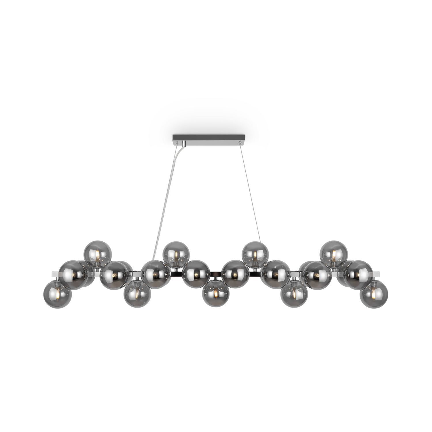 Hängeleuchte Metall Rauchglas H: max. 133,9 cm G9 HILDA