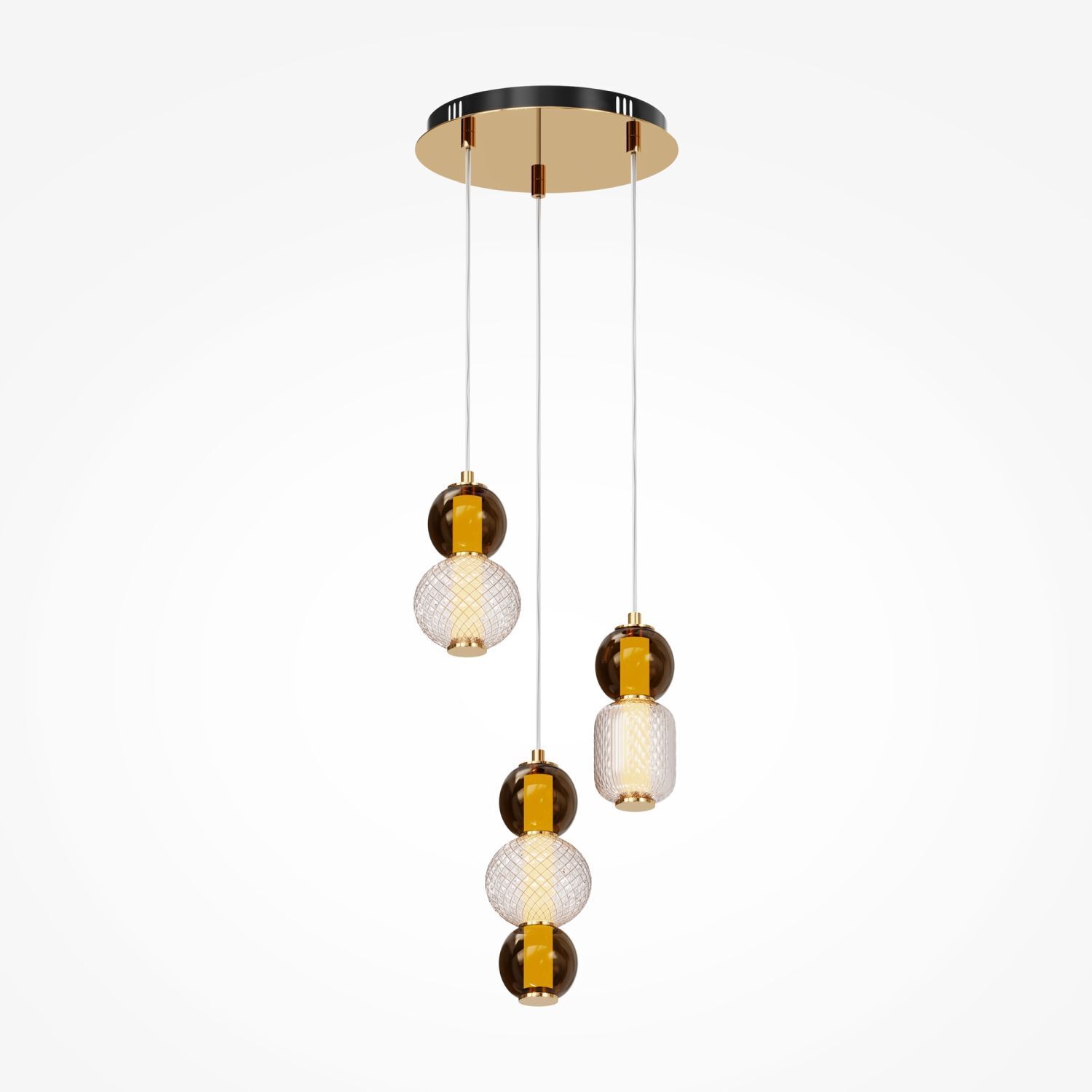 Hängeleuchte LED Metall Rauchglas B: 38 cm 4000 lm INA