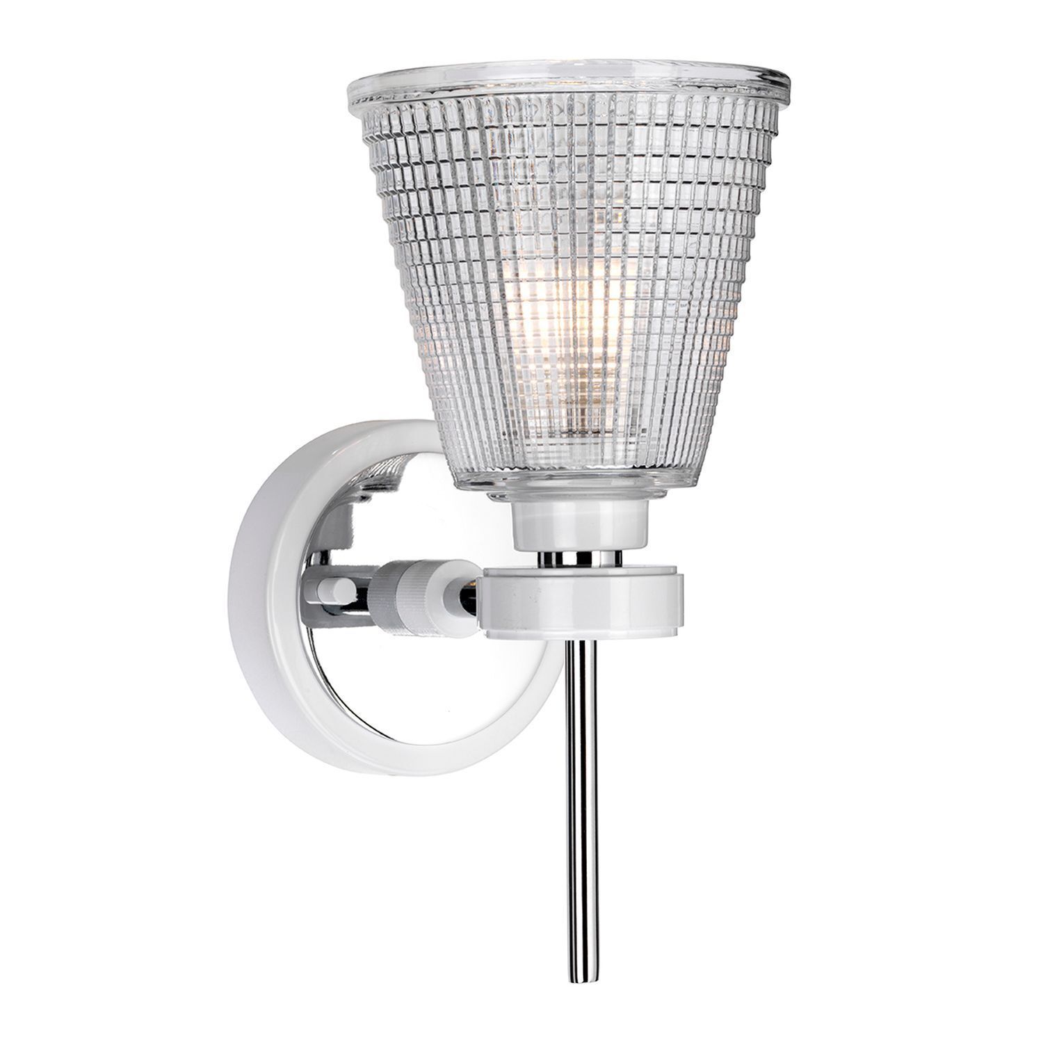 LED Lampe Badezimmer Glas IP44 Chrom Weiß verstellbar