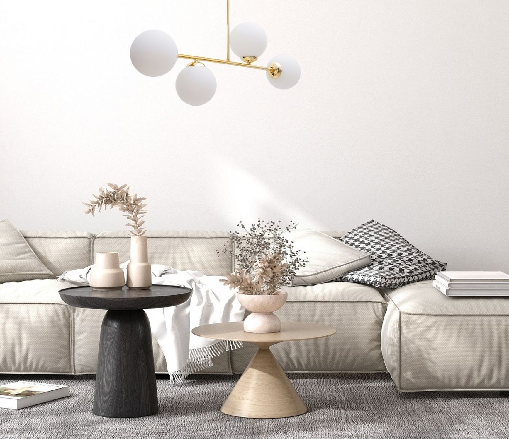 Wohnzimmer, Sofa, Wohnaccessoires, Lampe, Teppich