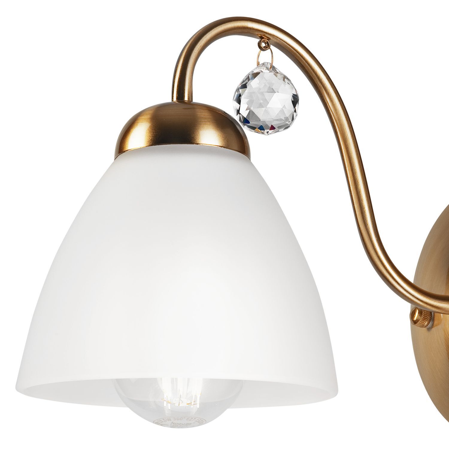 Blendarme Wandlampe Metall Glas Antik Weiß E27 wohnlich Leuchte, Lampe, Kronleuchter