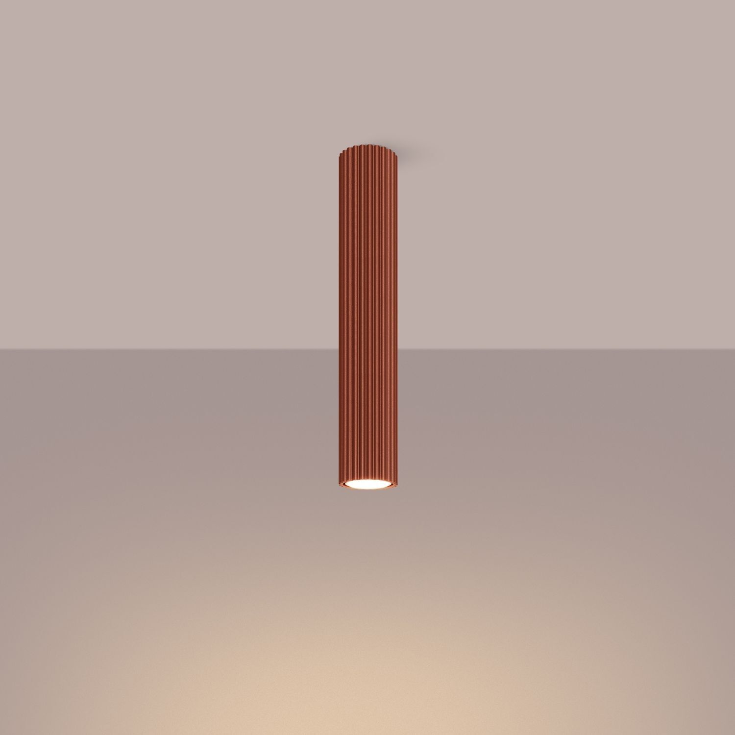 Deckenlampe schmal Ø 6,5 cm H: 40 cm Rot Modern Aluminium