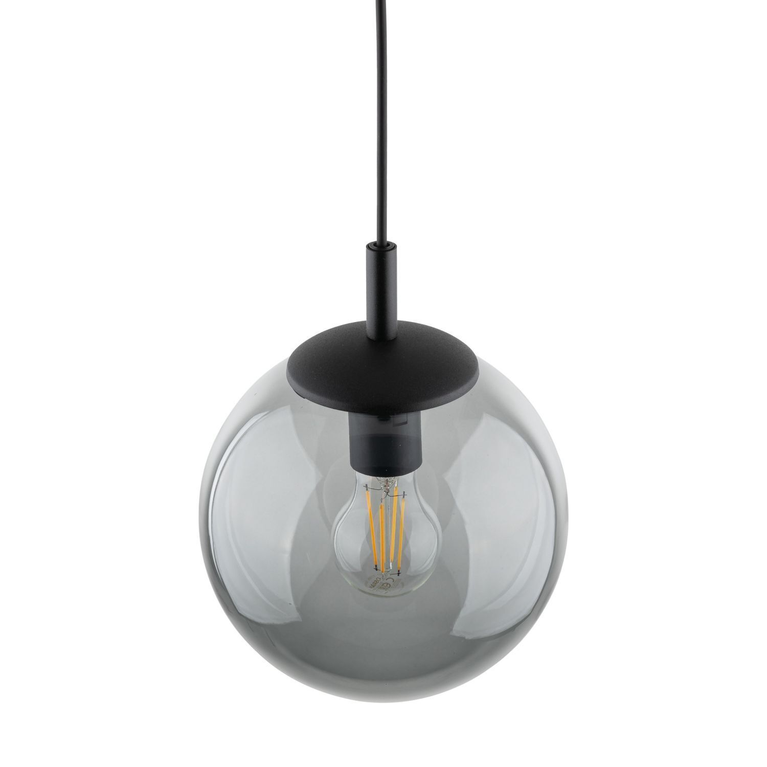 Pendelleuchte Glas Kugel Ø 30 cm Schwarz Grau E27 BRYCE