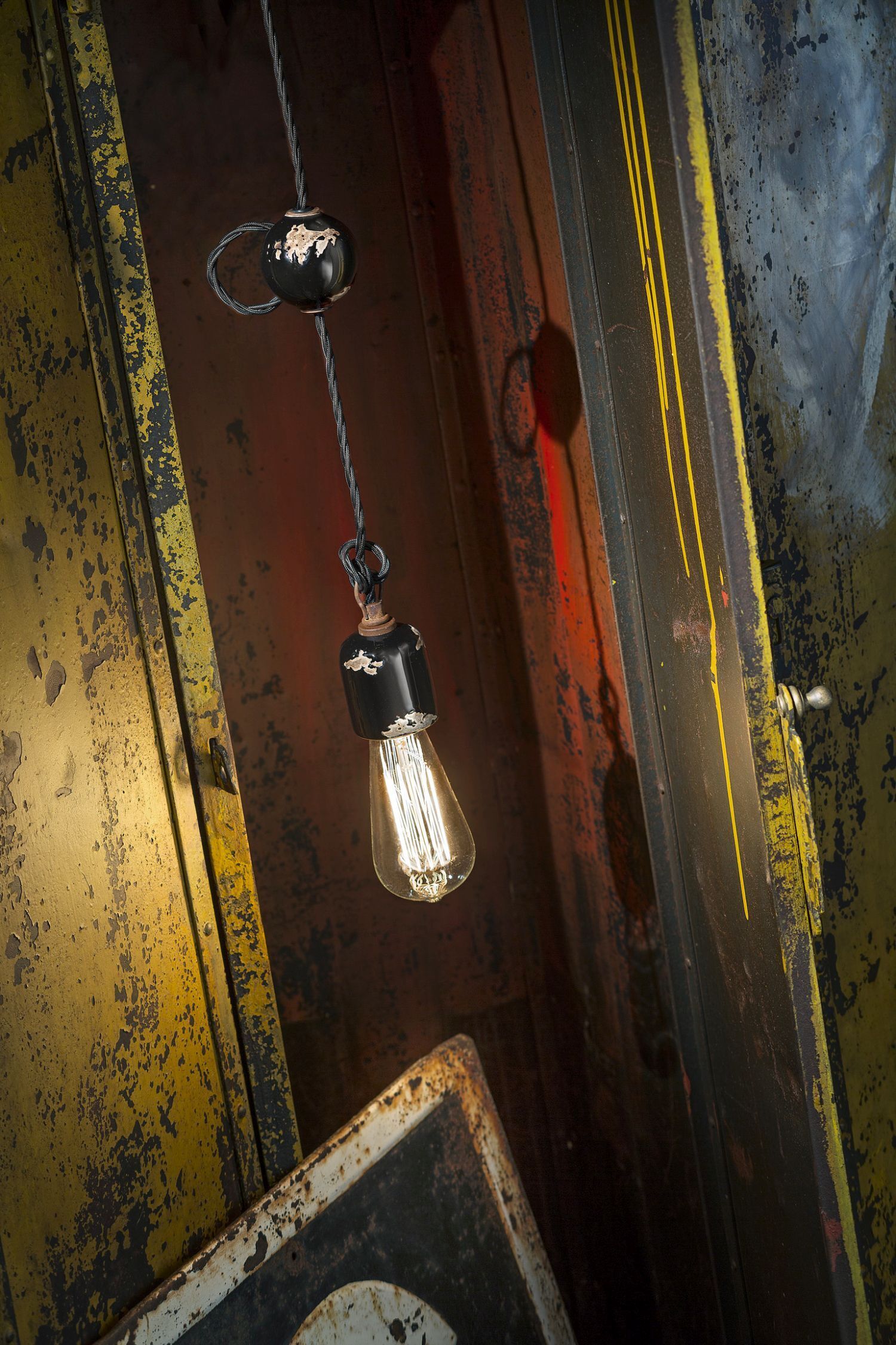 Pendelleuchte Keramik E27 H: max. 120 cm Vintage Design Licht, Glühbirne