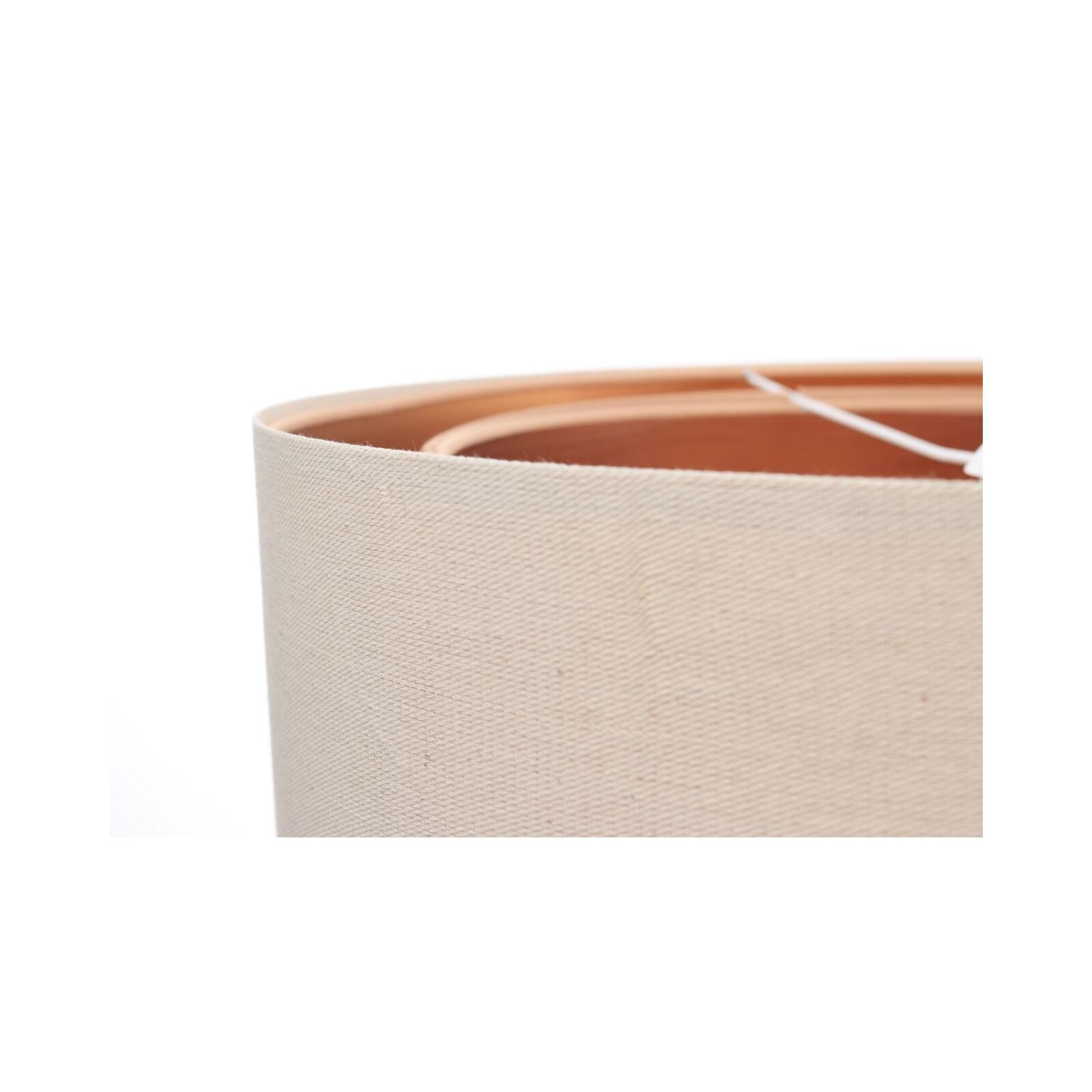 Hängeleuchte Leinen E27 rund D: 50 cm Modern Beige Kupfer Zubehor