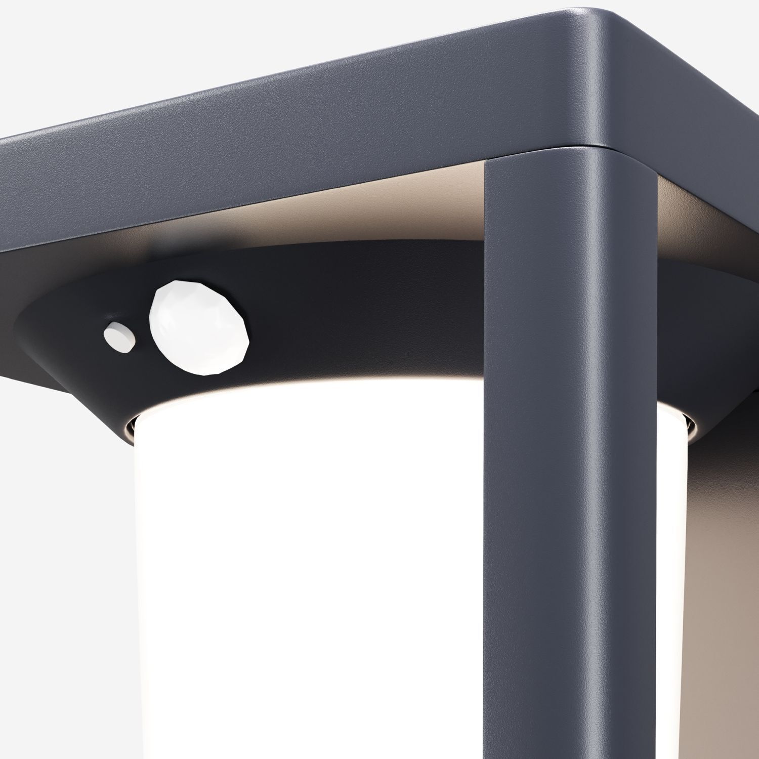 LED Solar Wandleuchte außen Bewegungsmelder IP54 3000 K Deckenhalter, Außenlampe, Metall, niedriges Profil, weißes Licht