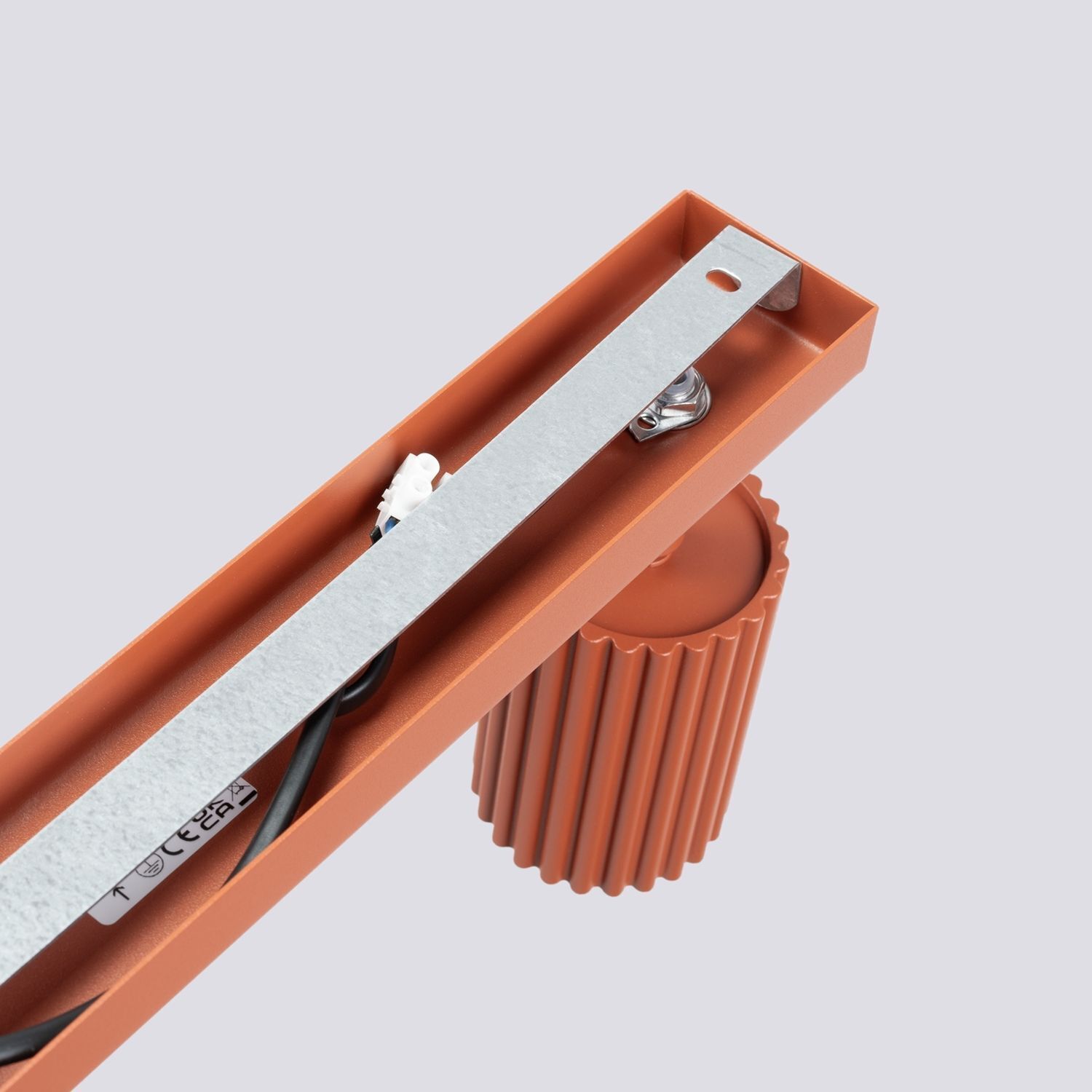 Deckenlampe 3-flammig B: 45 cm klein GU10 Rot aus Aluminium