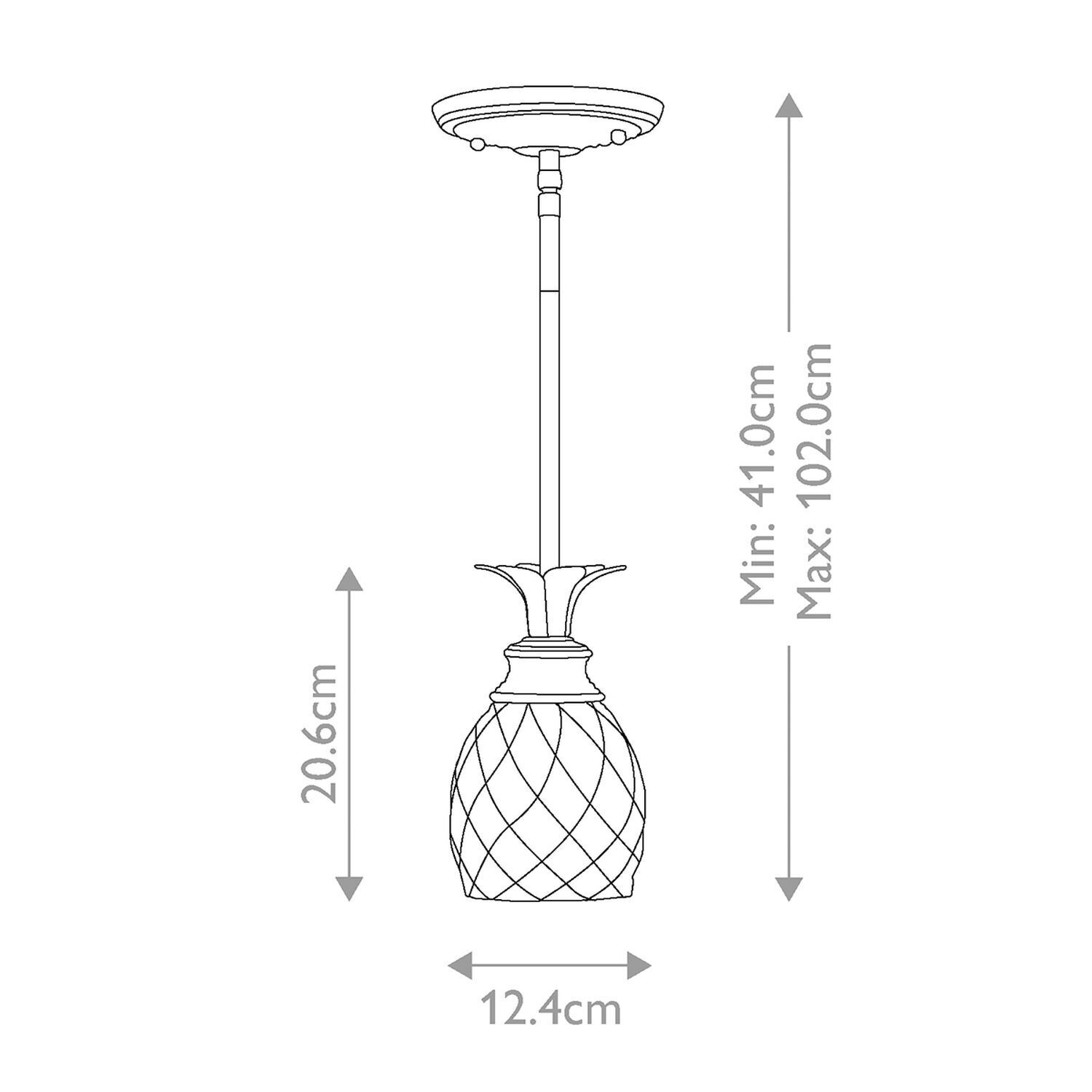 Pendelleuchte Echt-Messing Glas Ø 12,4 cm E27 verstellbar Hängelampe, Lampenfassung, Metall, Glaszelle, Diamantmuster