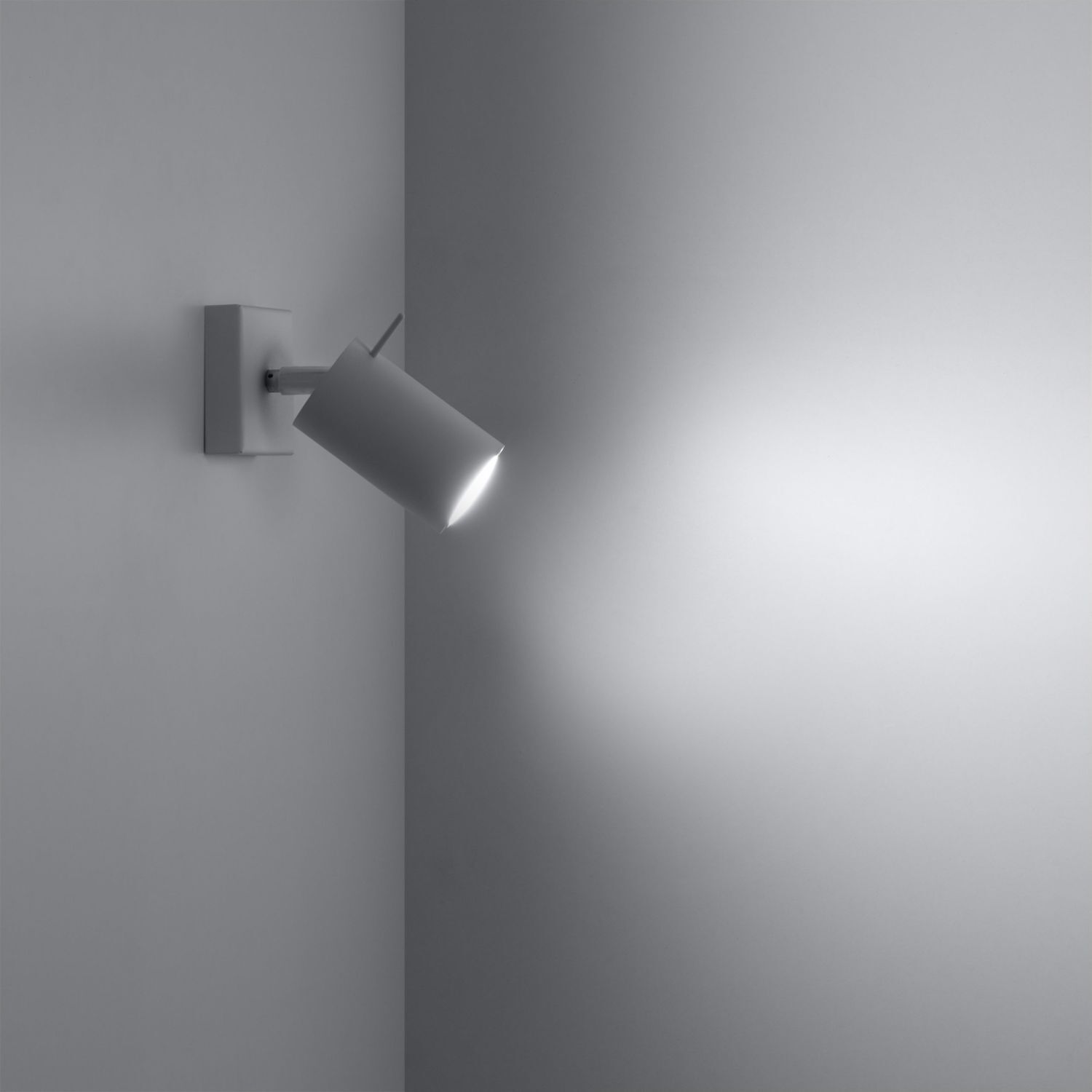 Wandspot Weiß B: 8 cm klein Metall schwenkbar