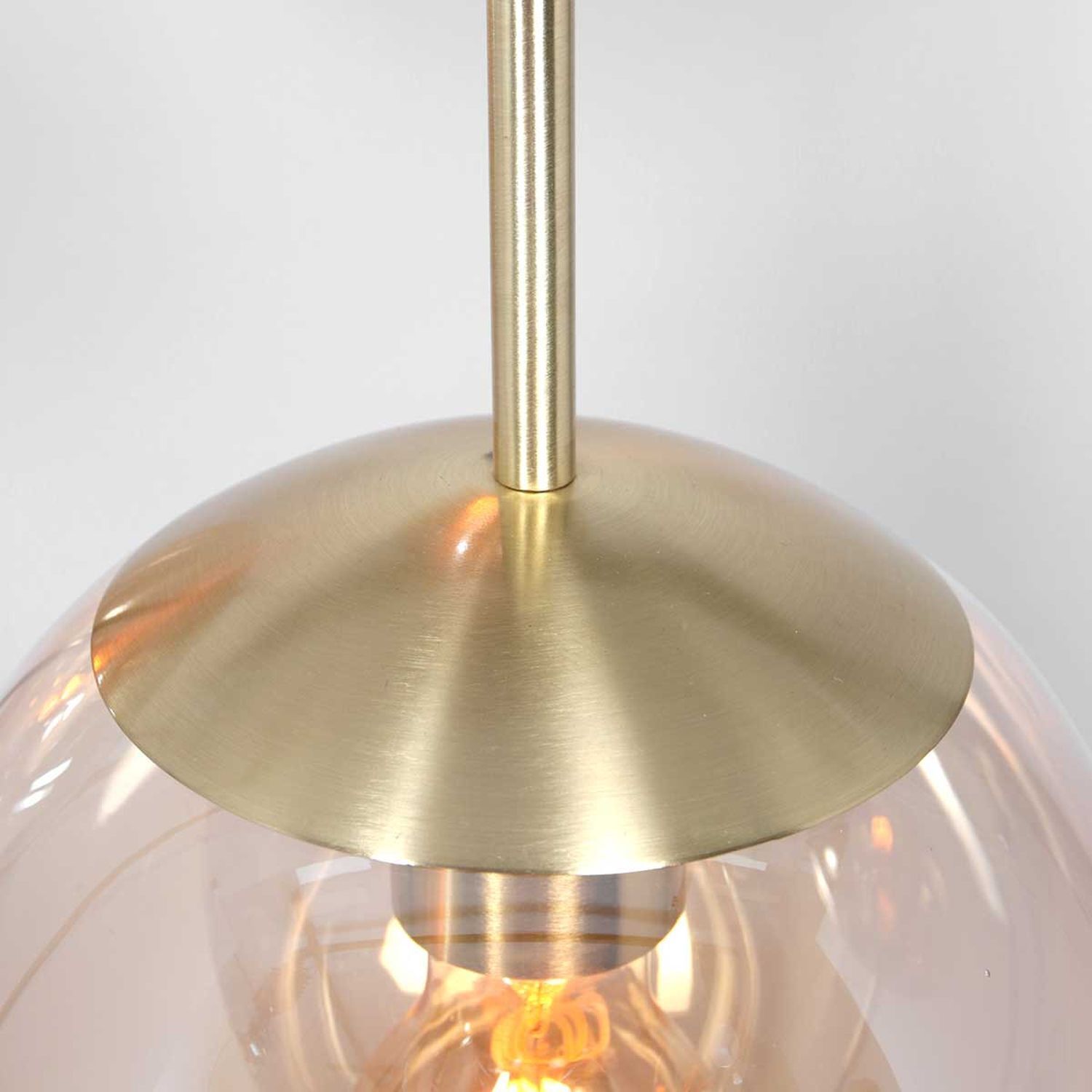 Lange Hängelampe Glas in Bernstein 120 cm E27 Modern