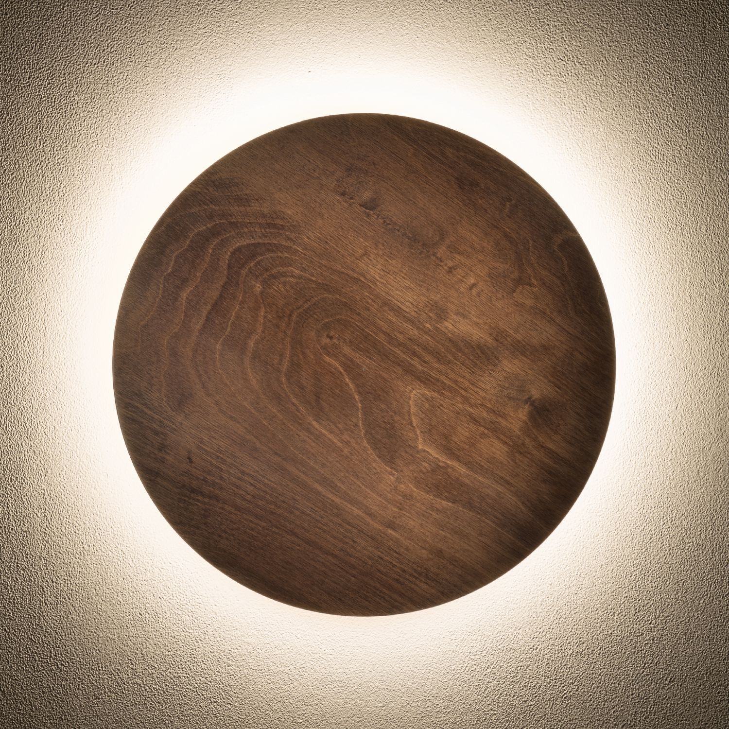 LED Wandlampe indirekt Holz warmweiß 13 W B:35 cm rund Holz, Drinnen, Innenarchitektur, Sphäre, Hartholz