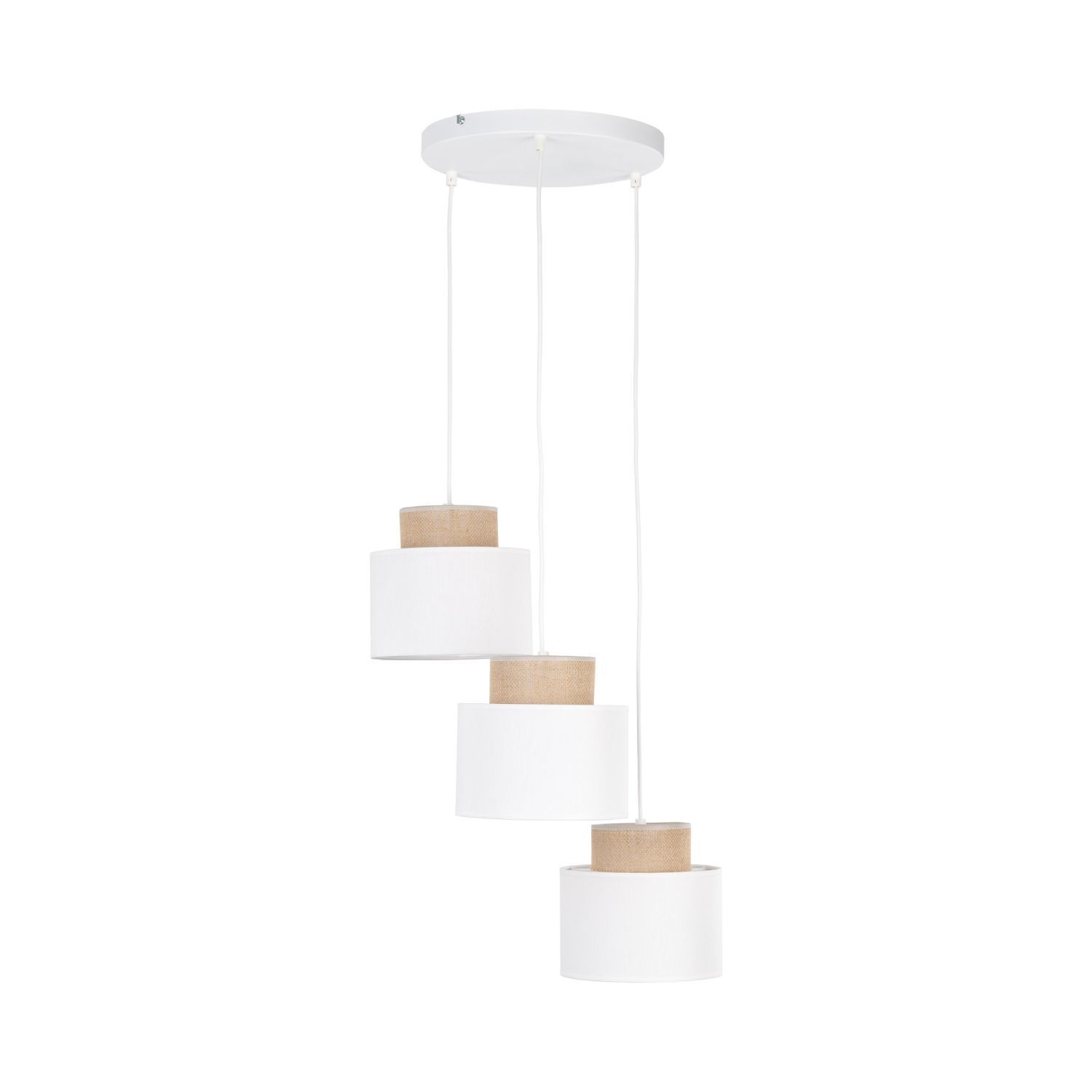 Pendelleuchte verstellbar Stoff Jute H: max. 1,1 m 3x E27