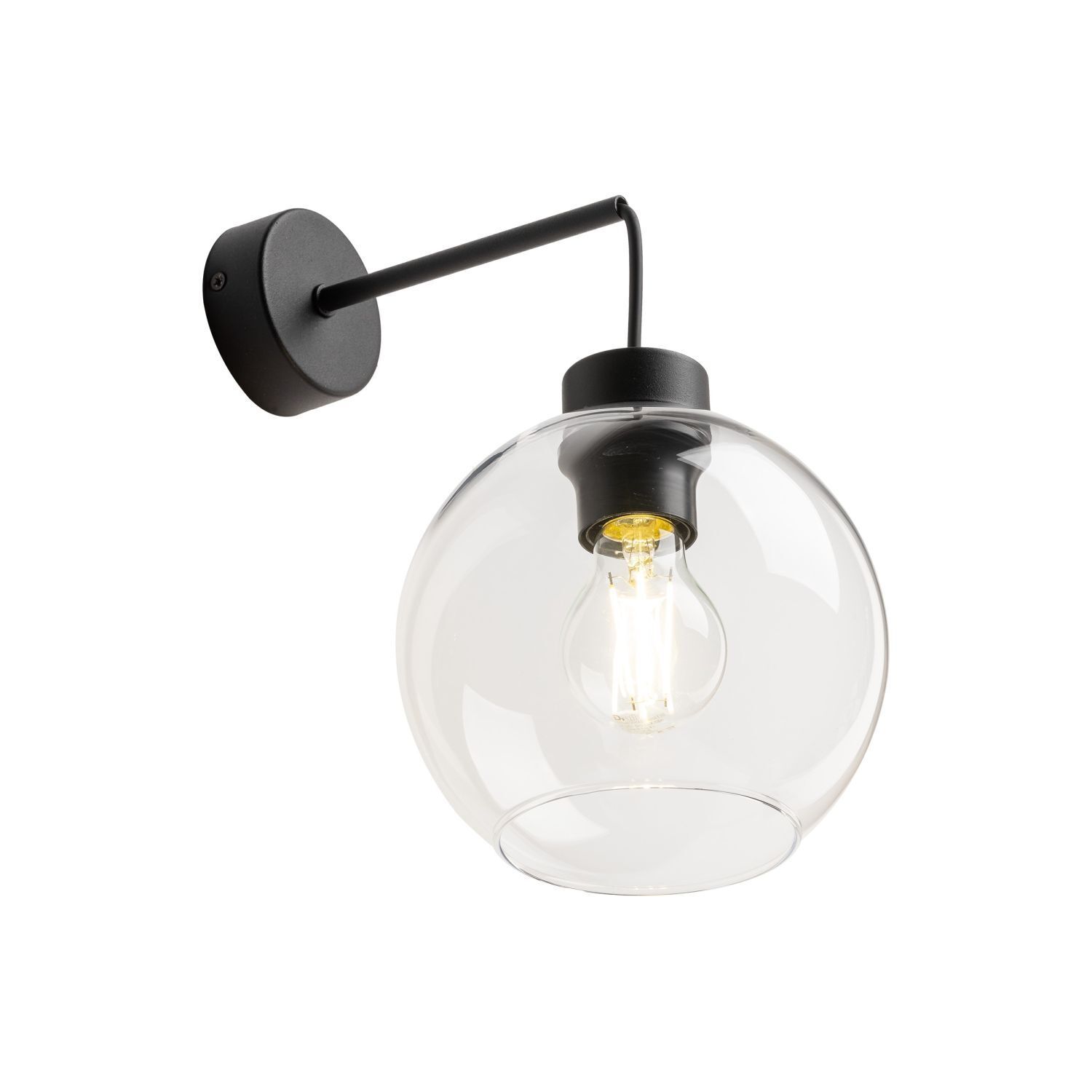 Wandlampe Kugel Schirm Glas E27 H: 28 cm B: 18 cm KALETE