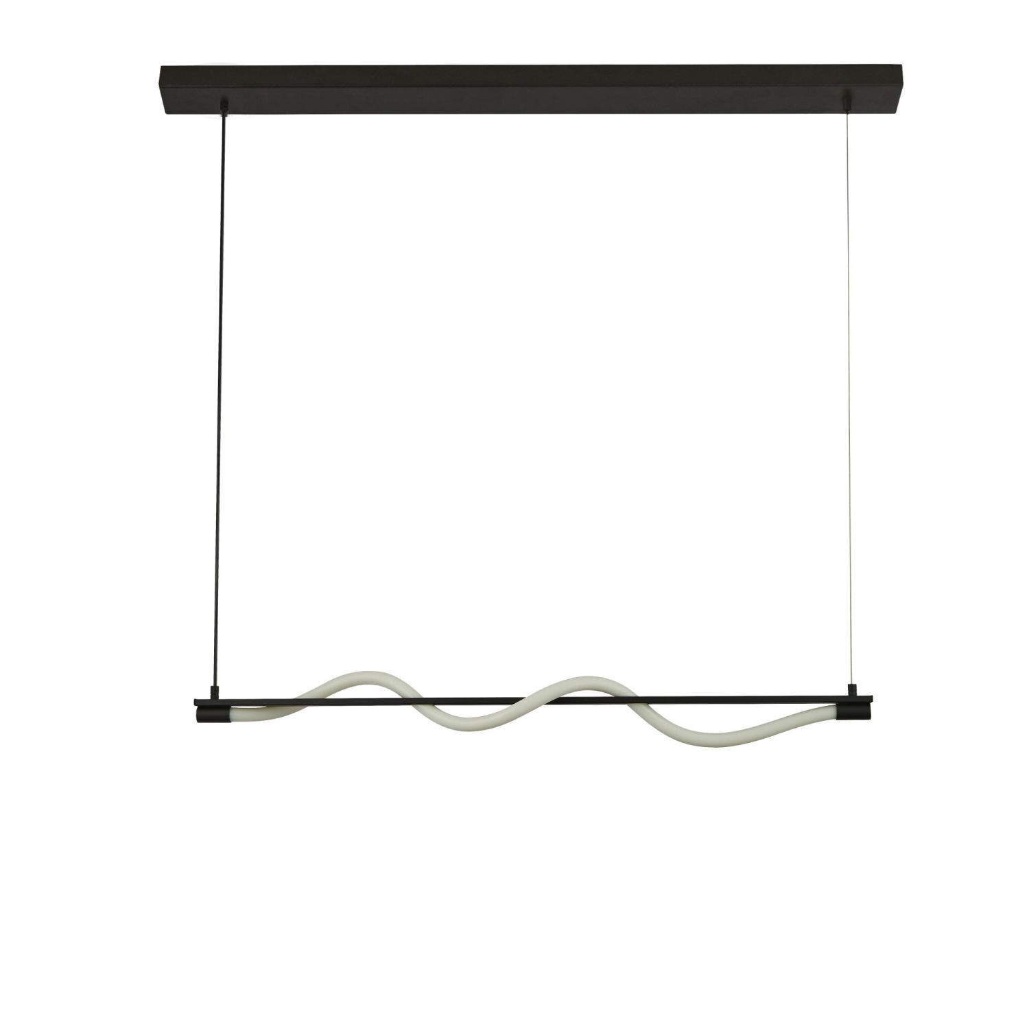 LED Pendelleuchte Schwarz matt Weiß Metall 2700 K B: 1 m