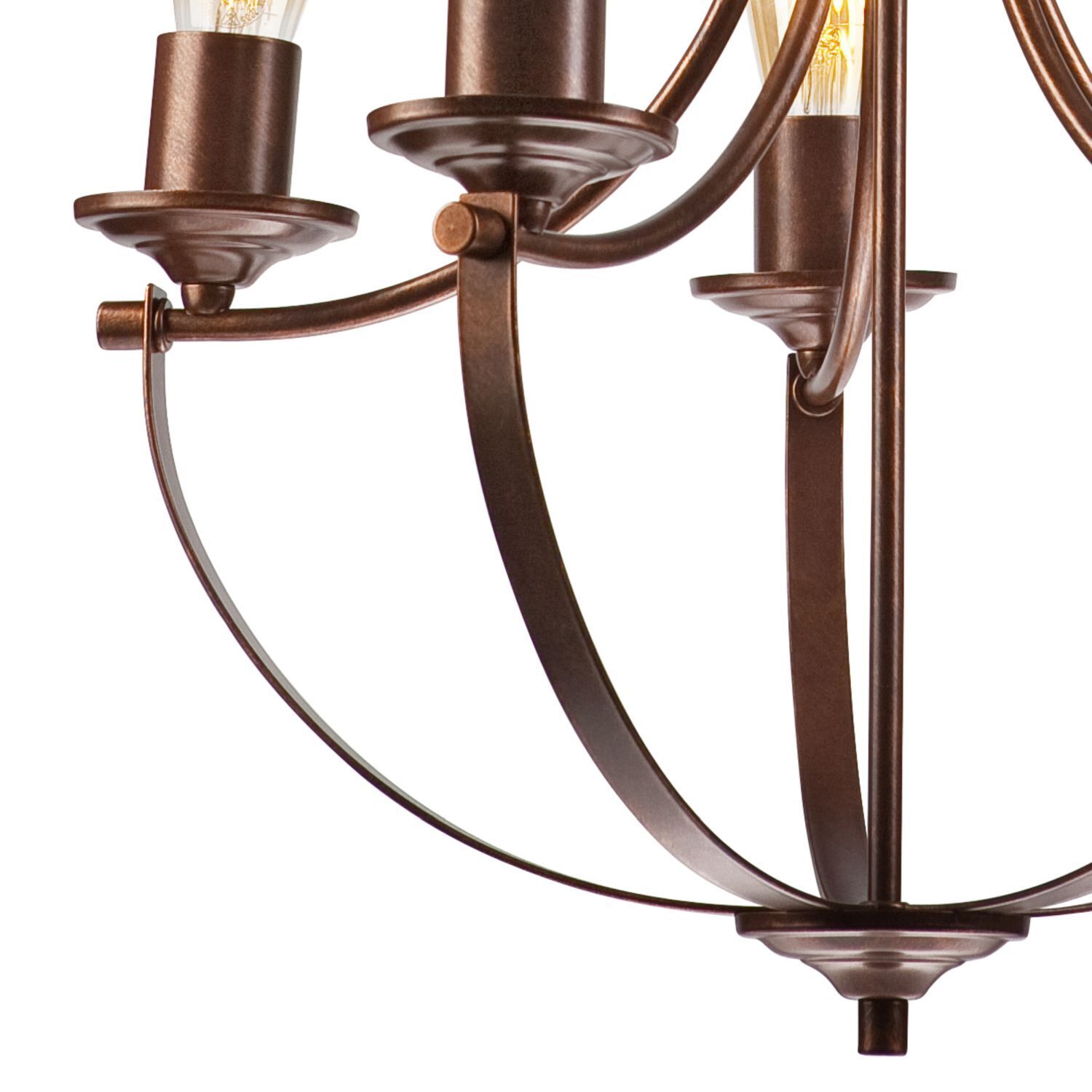 Kronleuchter Rustikal Metall Ø 45 cm 5-flammig E27 Braun