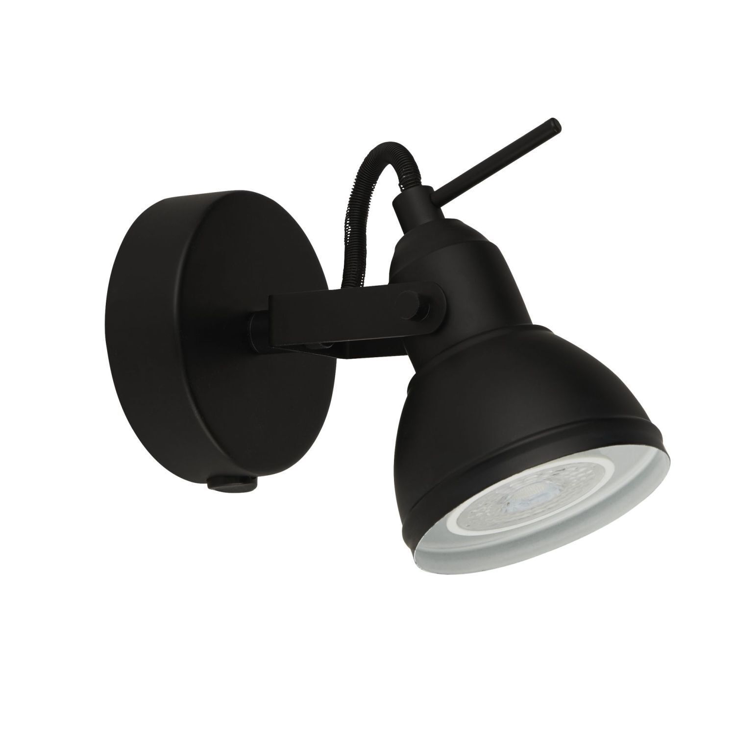 Schwarzer Wandspot Metall verstellbar GU10 bis 50 W