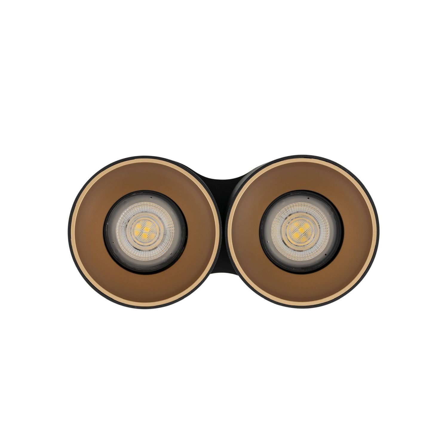 Spotlight, Double head, Wandlampe, LED, Braun-Gold
