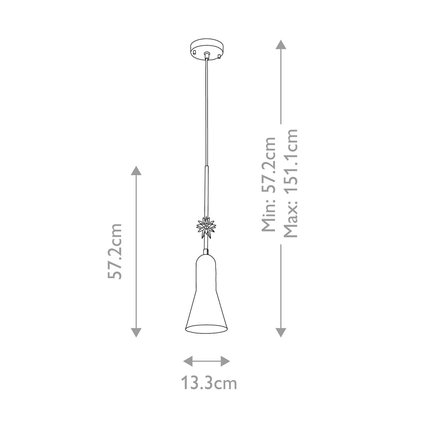 Hängelampe Metall E27 13,3 cm breit H: max. 151,1 cm Hängelampe Metall E27 13,3 cm breit H: max. 151,1 cm