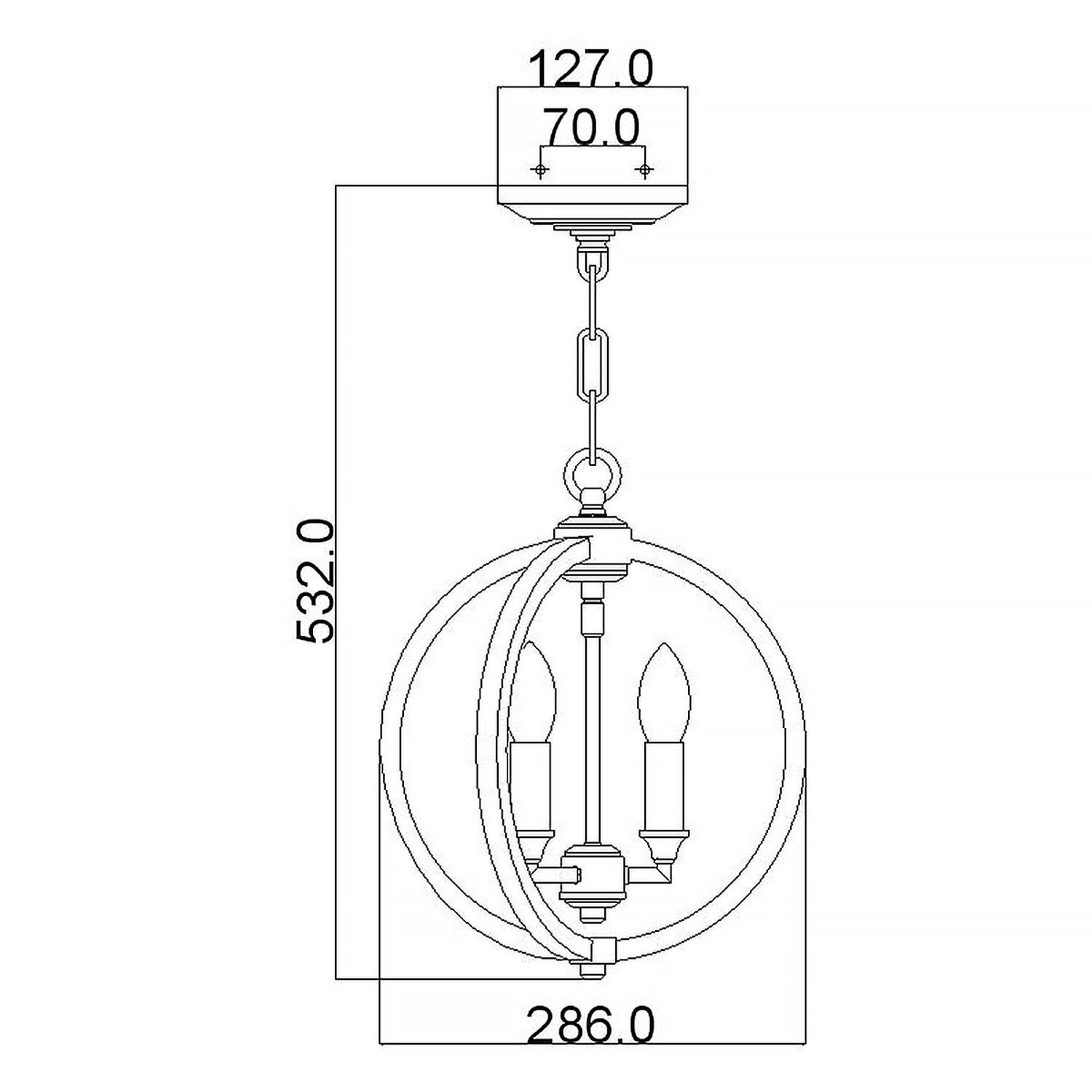 Pendelleuchte Metall Ø 28,6 cm in Messing brüniert
