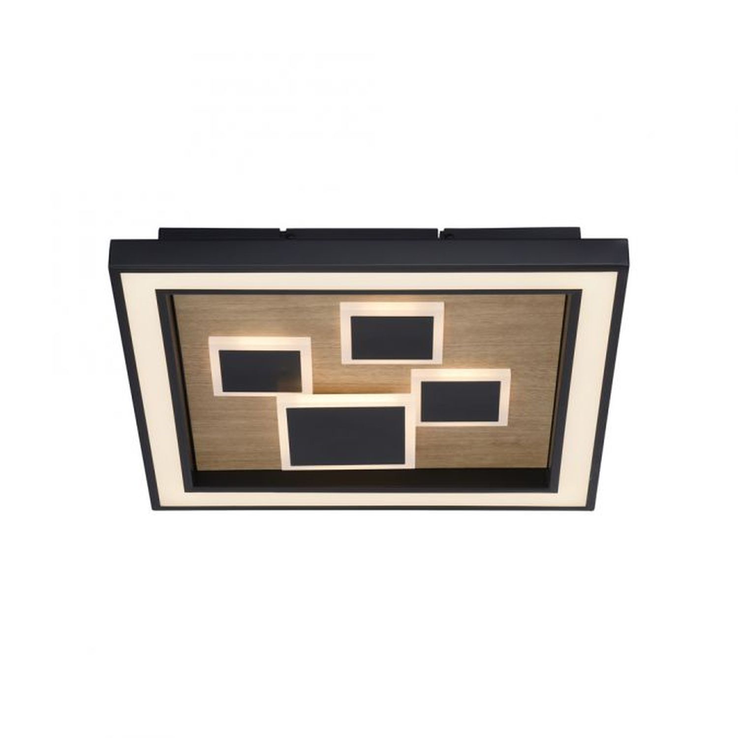 LED Deckenleuchte Holz Schwarz Serienschalter L:48 cm Moebel, Tabelle