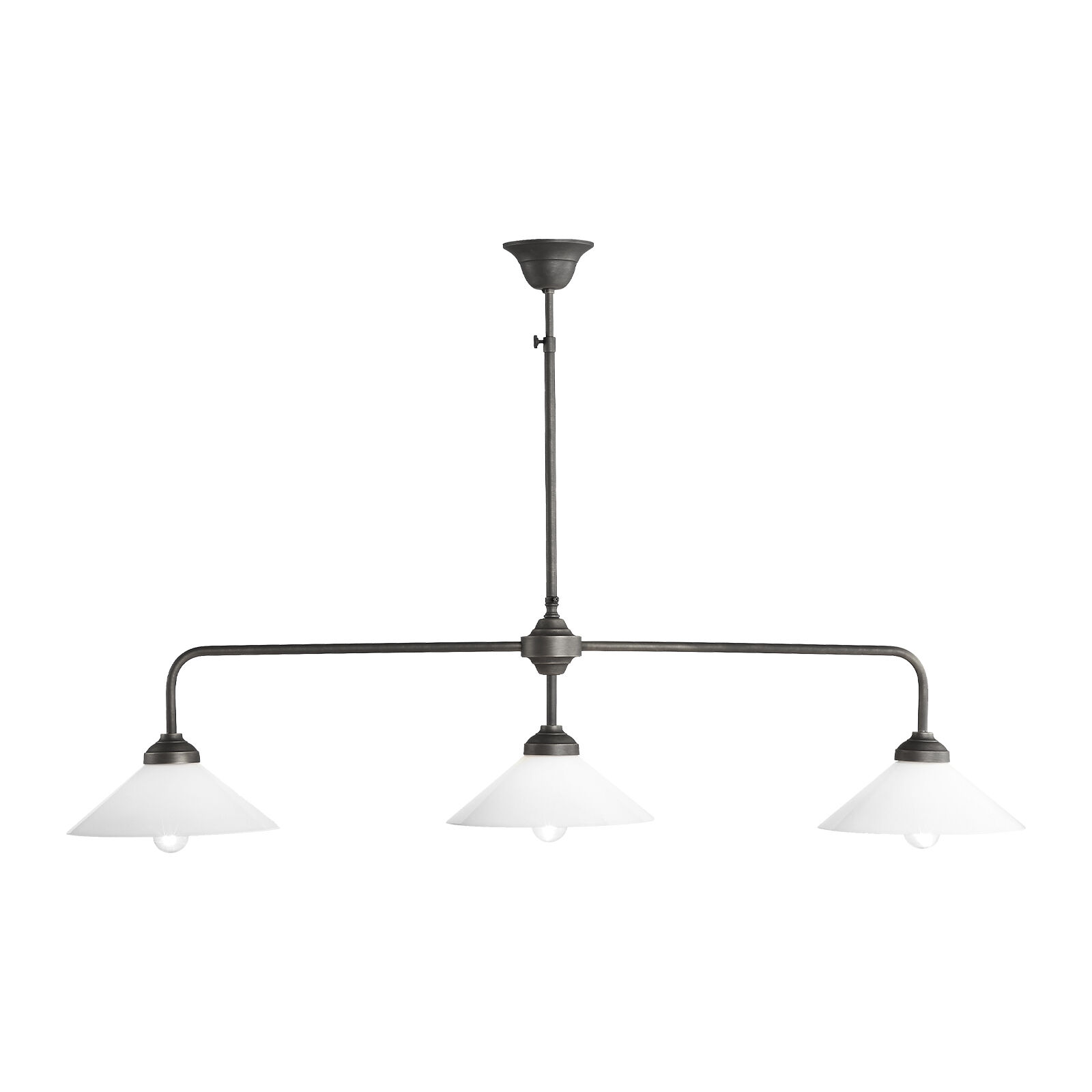 Deckenleuchte 3-flammig B: 114,5 cm Glas Messing E27 Deckenleuchte, Leuchte, Deckenventilator, Elektrisches Gerät, Lampe