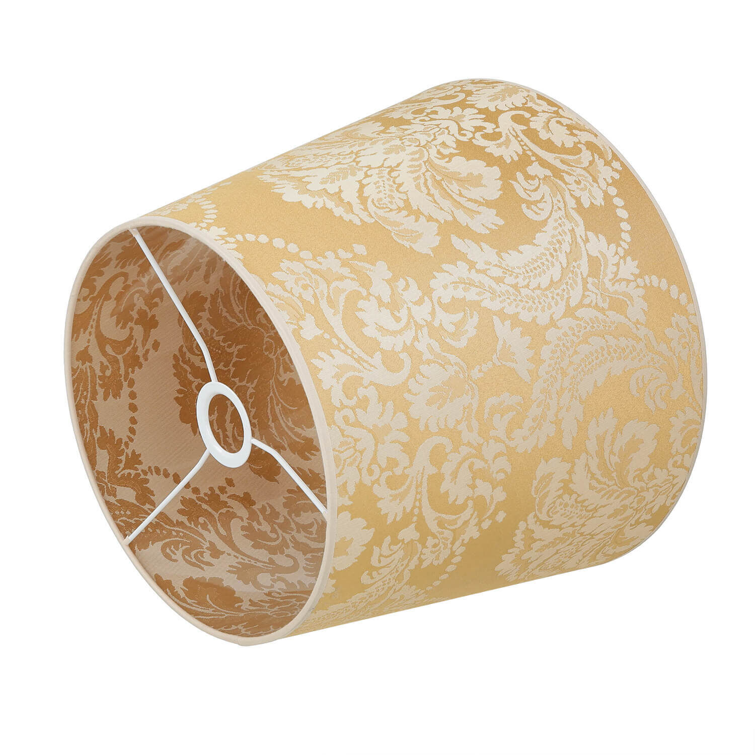 Lampenschirm Gold Stoff Muster E27 Pendelleuchte Manschette