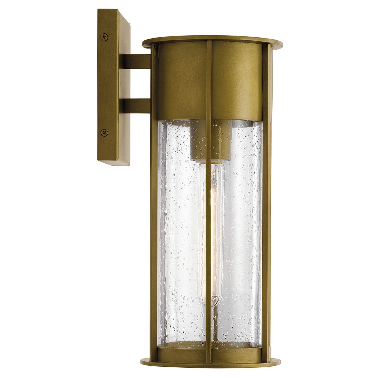 Wandleuchte außen Regenglas E27 IP44 Vintage in Messing antik