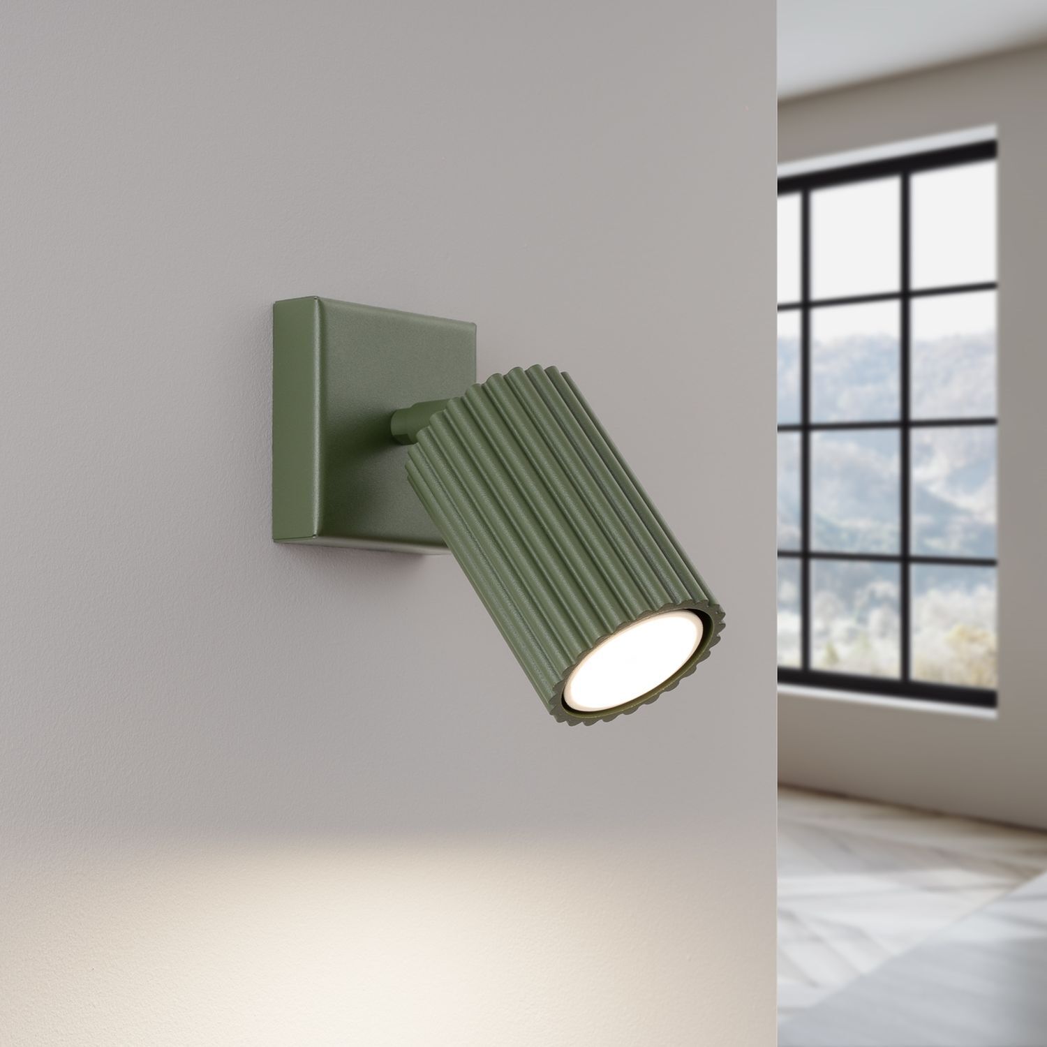 Wandleuchte klein B: 8 cm Grün schwenkbar Aluminium GU10