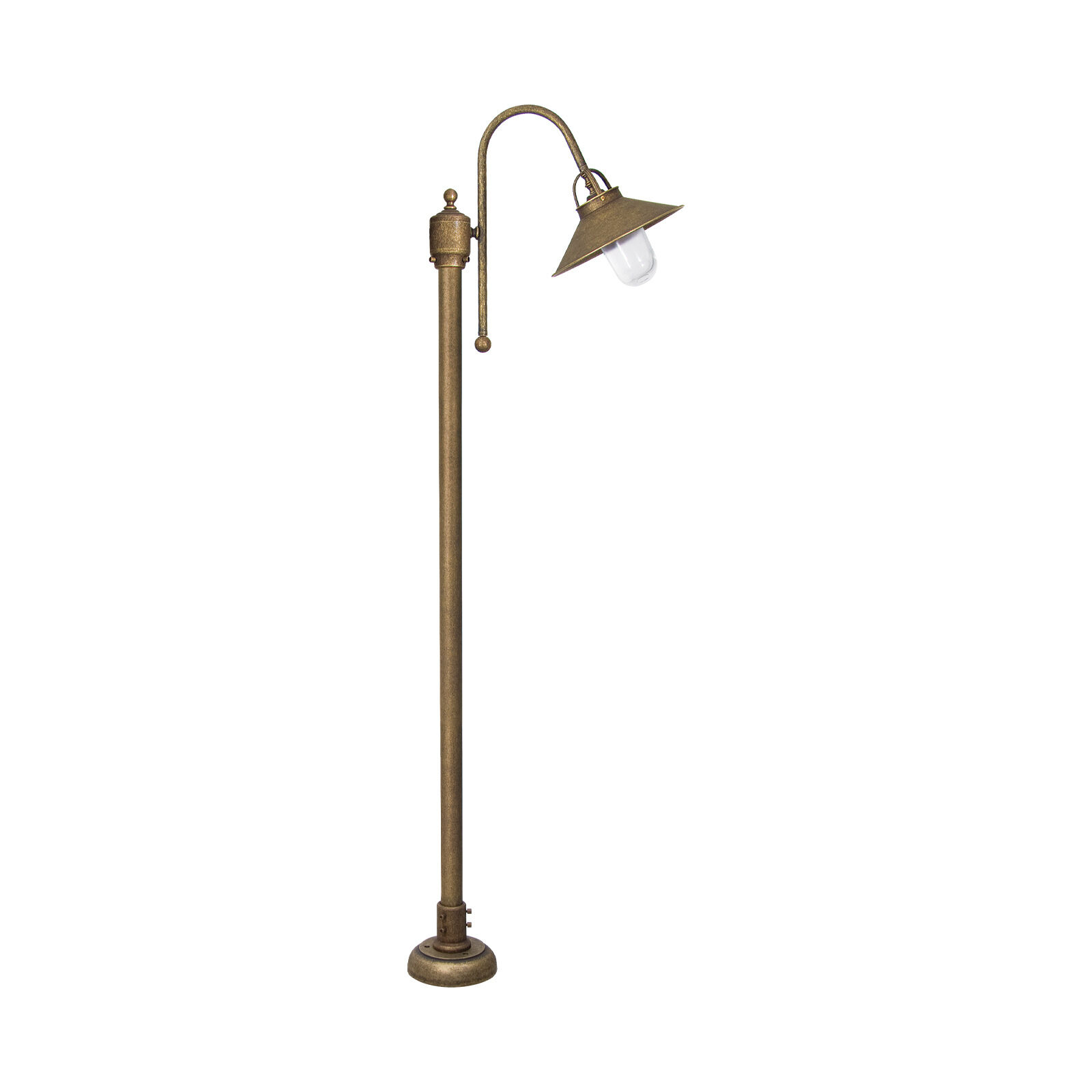 Stehlampe außen IP44 E27 148 cm Messing Glas Maritim