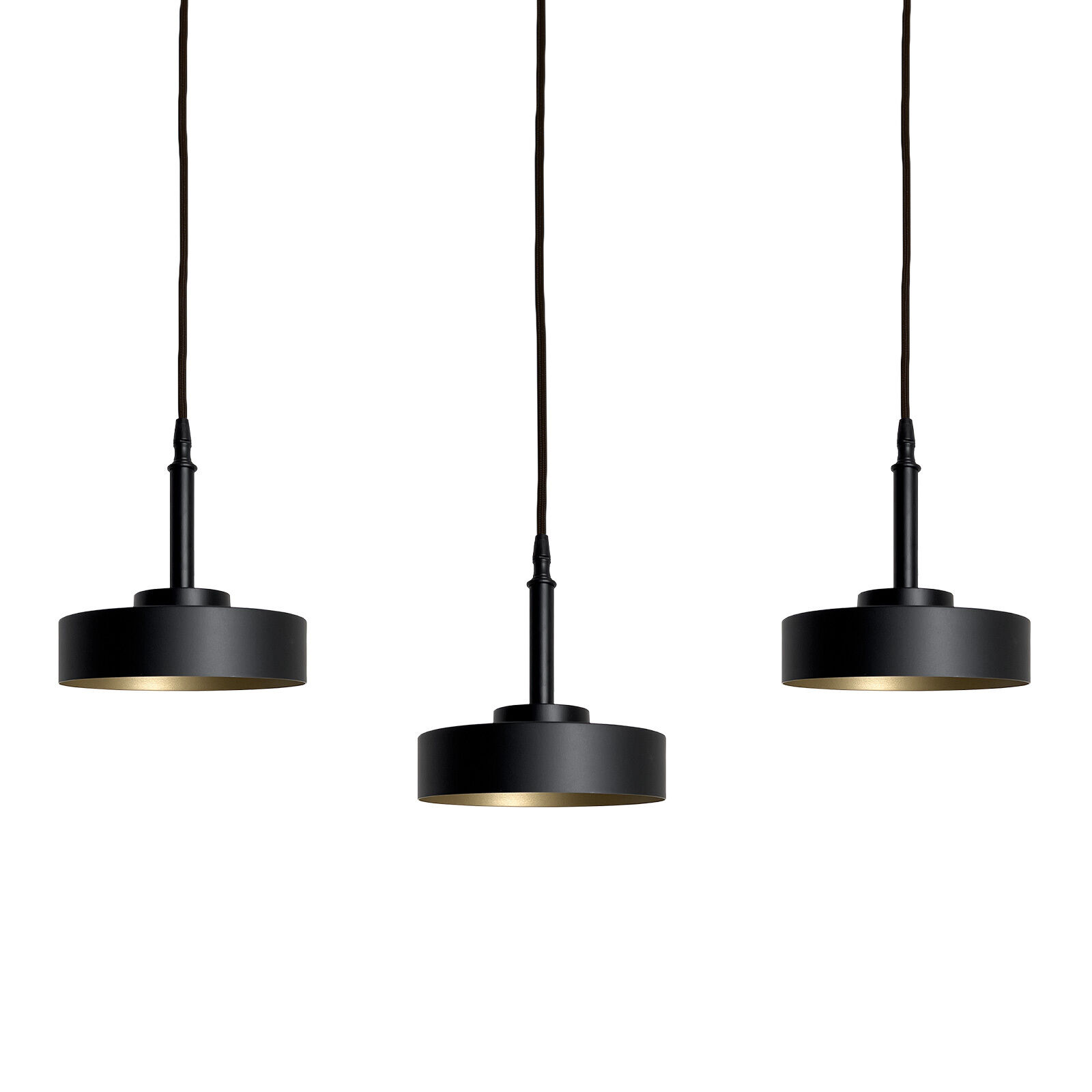 Hängeleuchte groß B: 150 cm Messing Eisen in Schwarz Gold E27