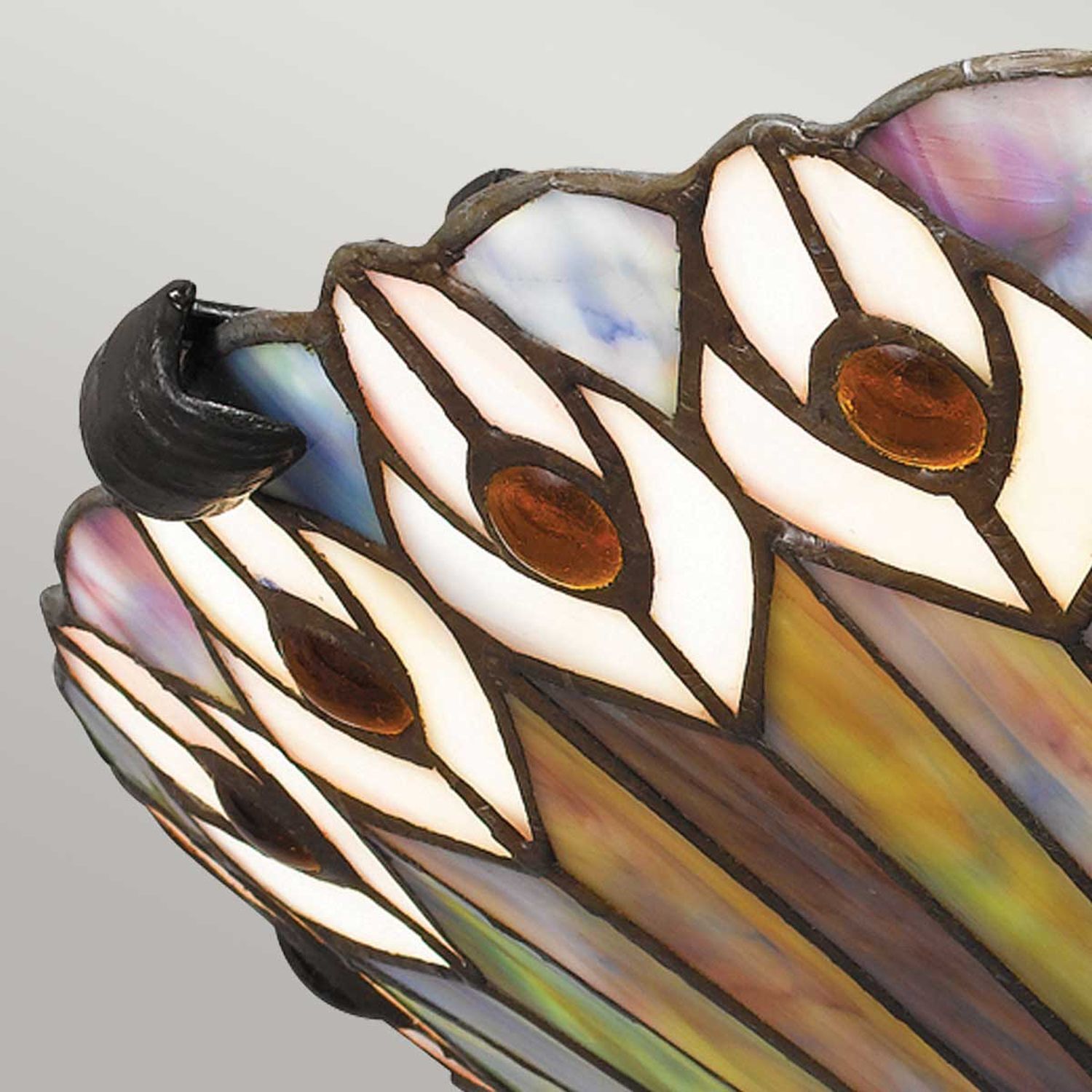 Deckenlampe Buntglas Ø 42 cm rund 2x E27 Tiffany Stil
