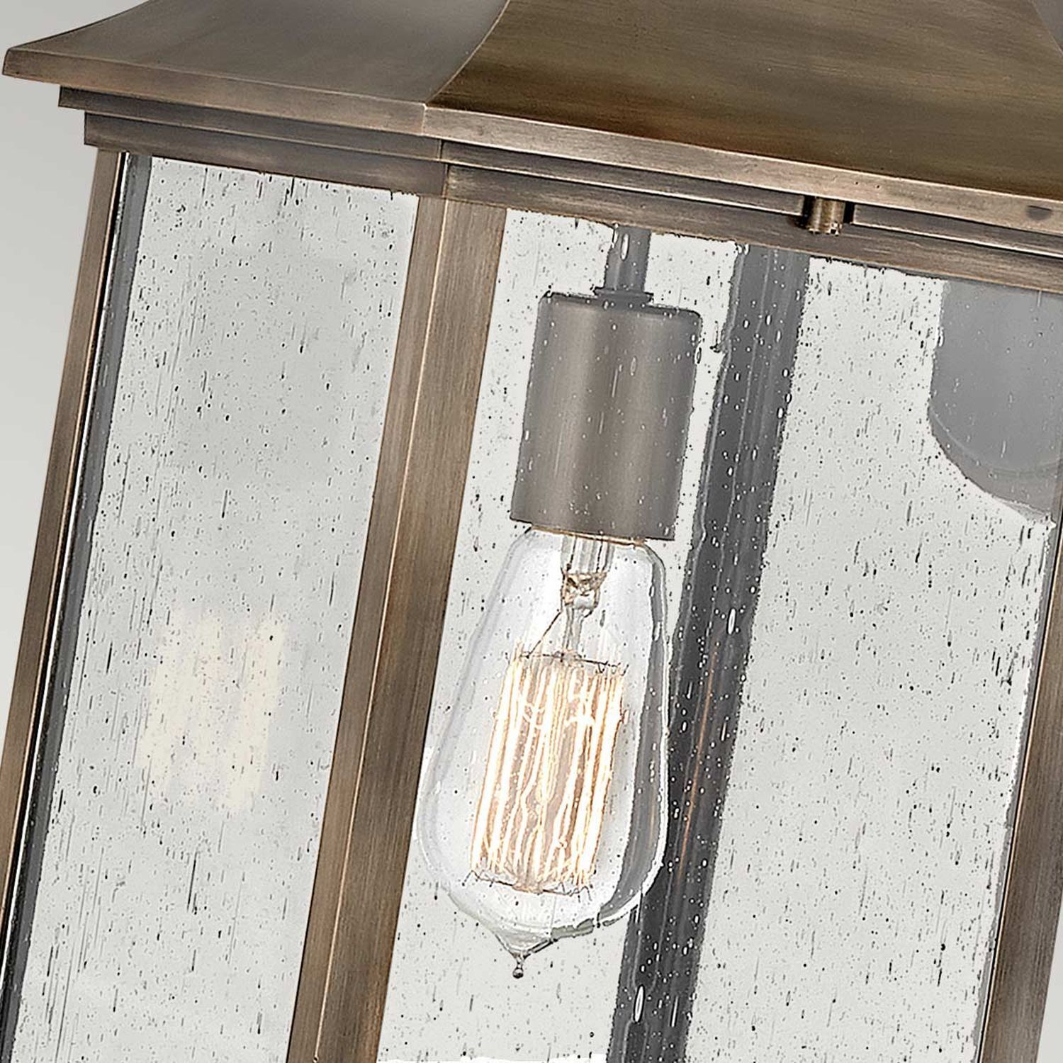 Außenleuchte Wand H: 48,3 cm IP44 E27 in Bronze Alu Regenglas