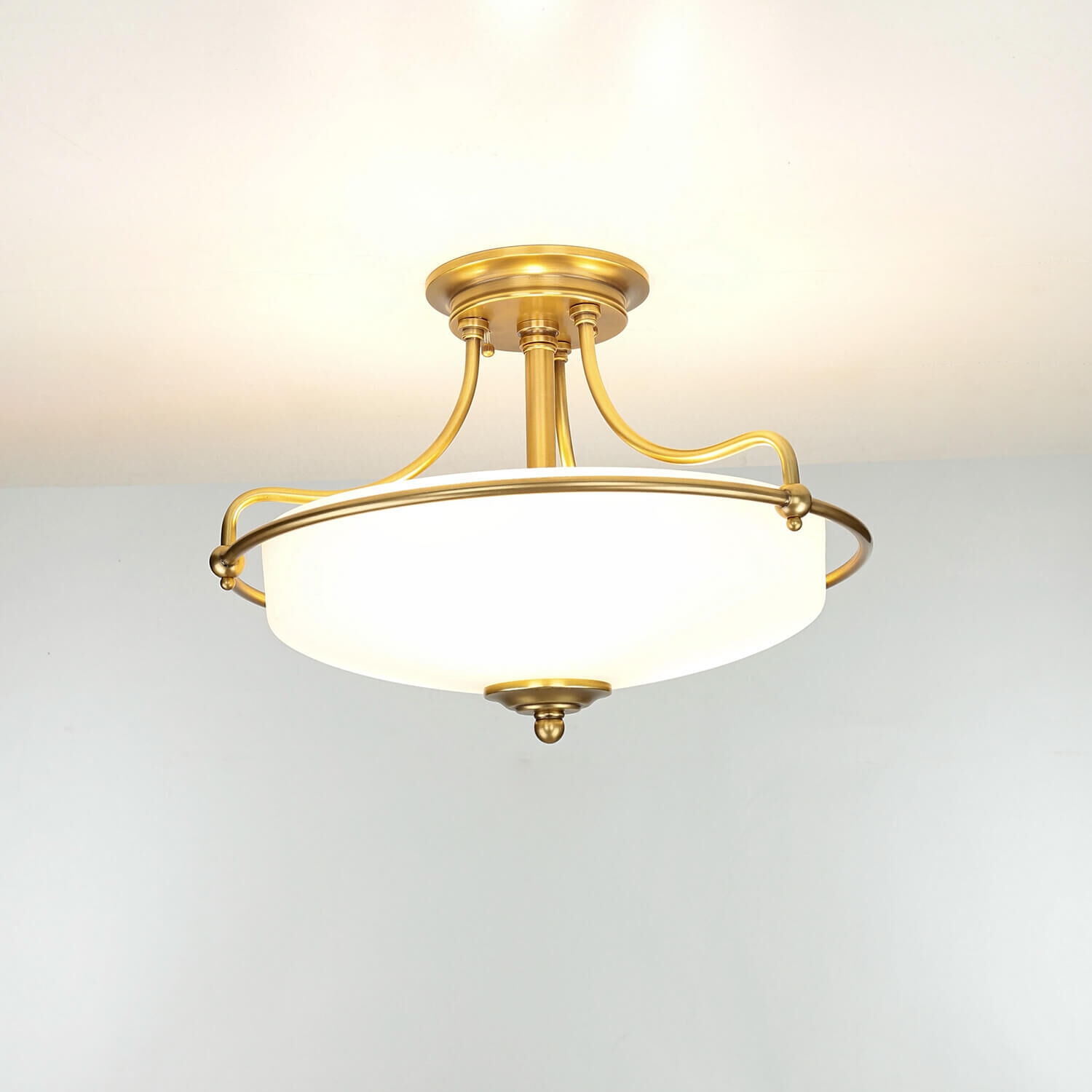 Deckenleuchte ASPERO Messing Jugendstil Lampe