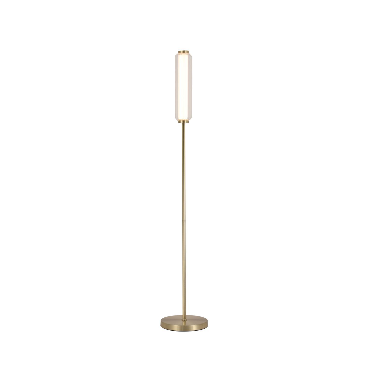 Dimmbare LED Stehleuchte Glas Metall 797 lm 127 cm 10 W Stehleuchte, Gold, Lampensockel, Standleuchte, Modern
