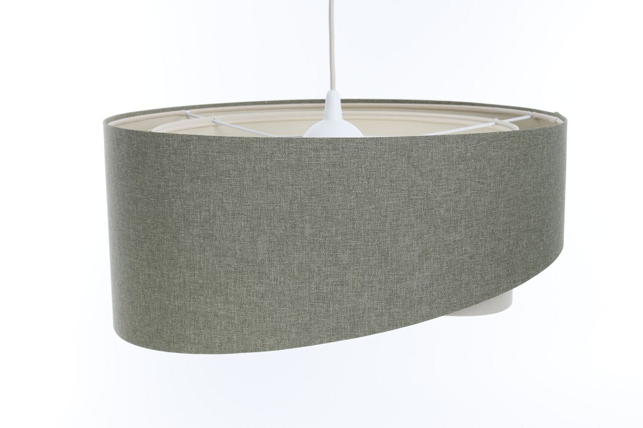 Hängelampe Grün Creme E27 rund Ø 45 cm Stoff Modern