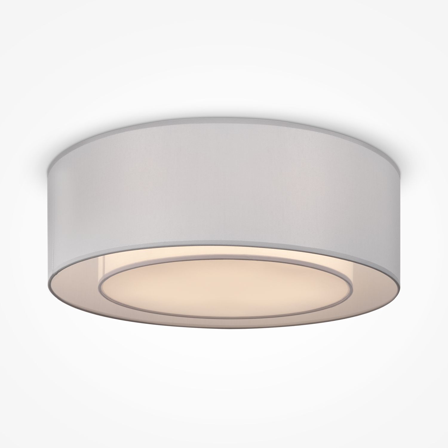 Deckenlampe Metall Stoff rund Ø 52 cm Chrom Hellgrau