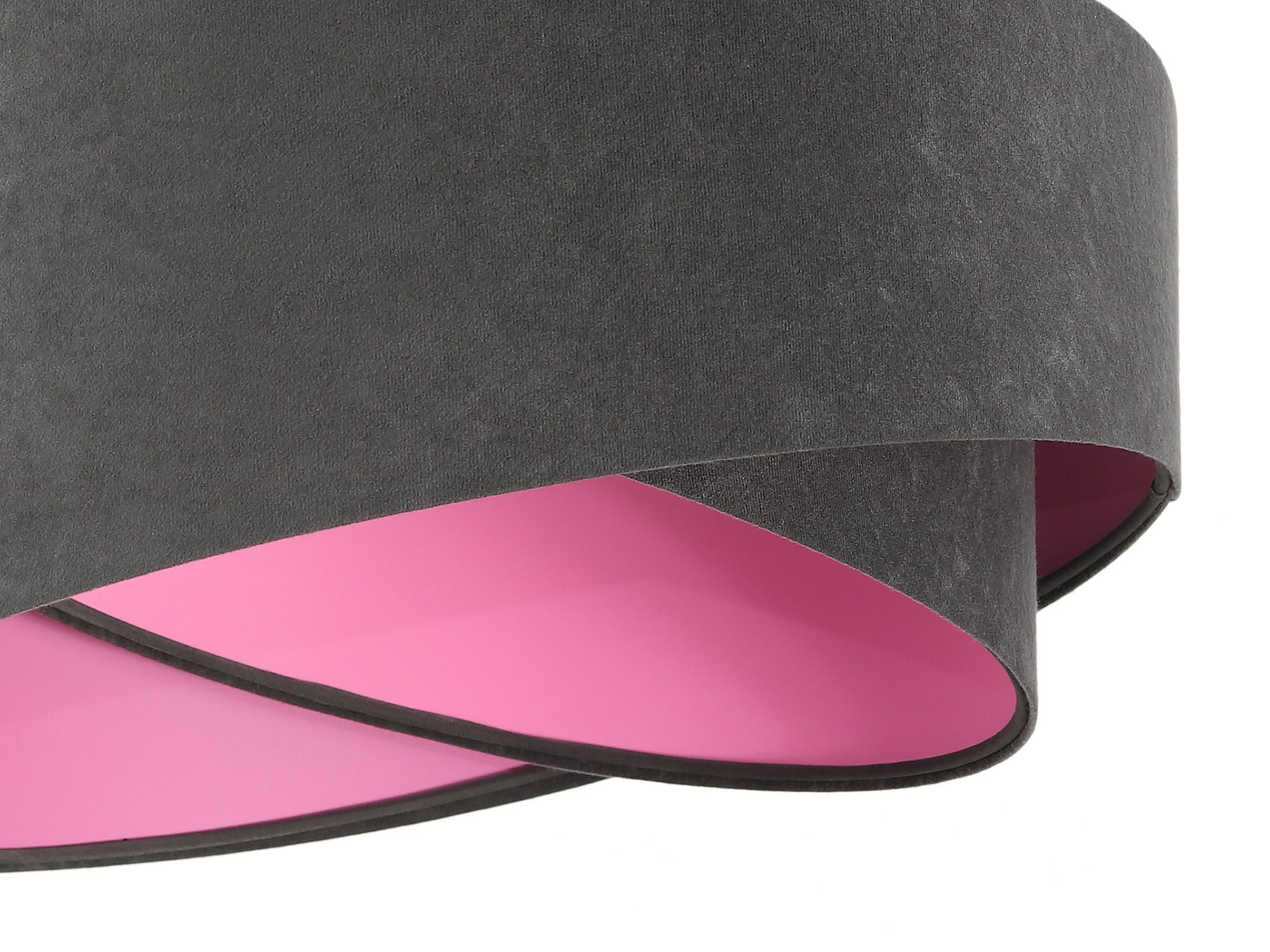 Stoff Pendelleuchte BRANDO Grau Rosa Ø50cm