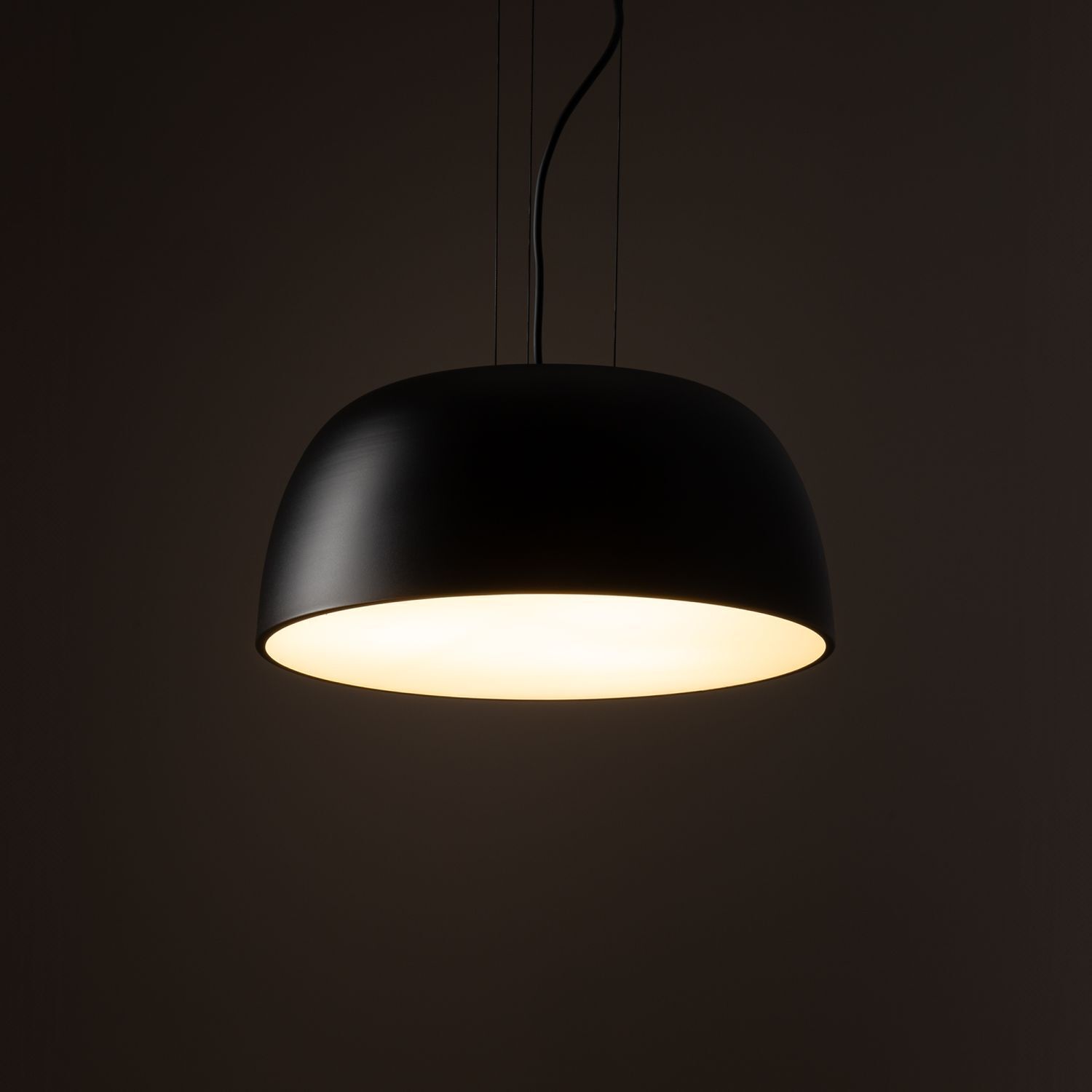 Hängelampe Schwarz Metall Ø38 cm rund E27 verstellbar