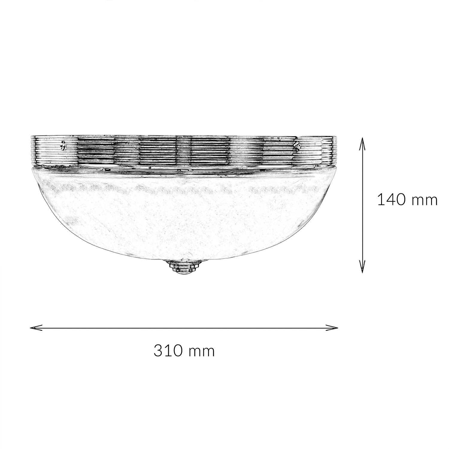 Jugendstil Deckenlampe Glas 2xE27 Ø31cm ORCHIDEA
