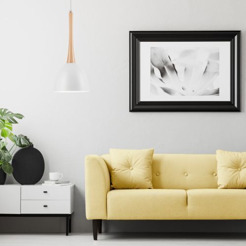 Stylische Pendelleuchte FAELLA Weiß rund Esstisch