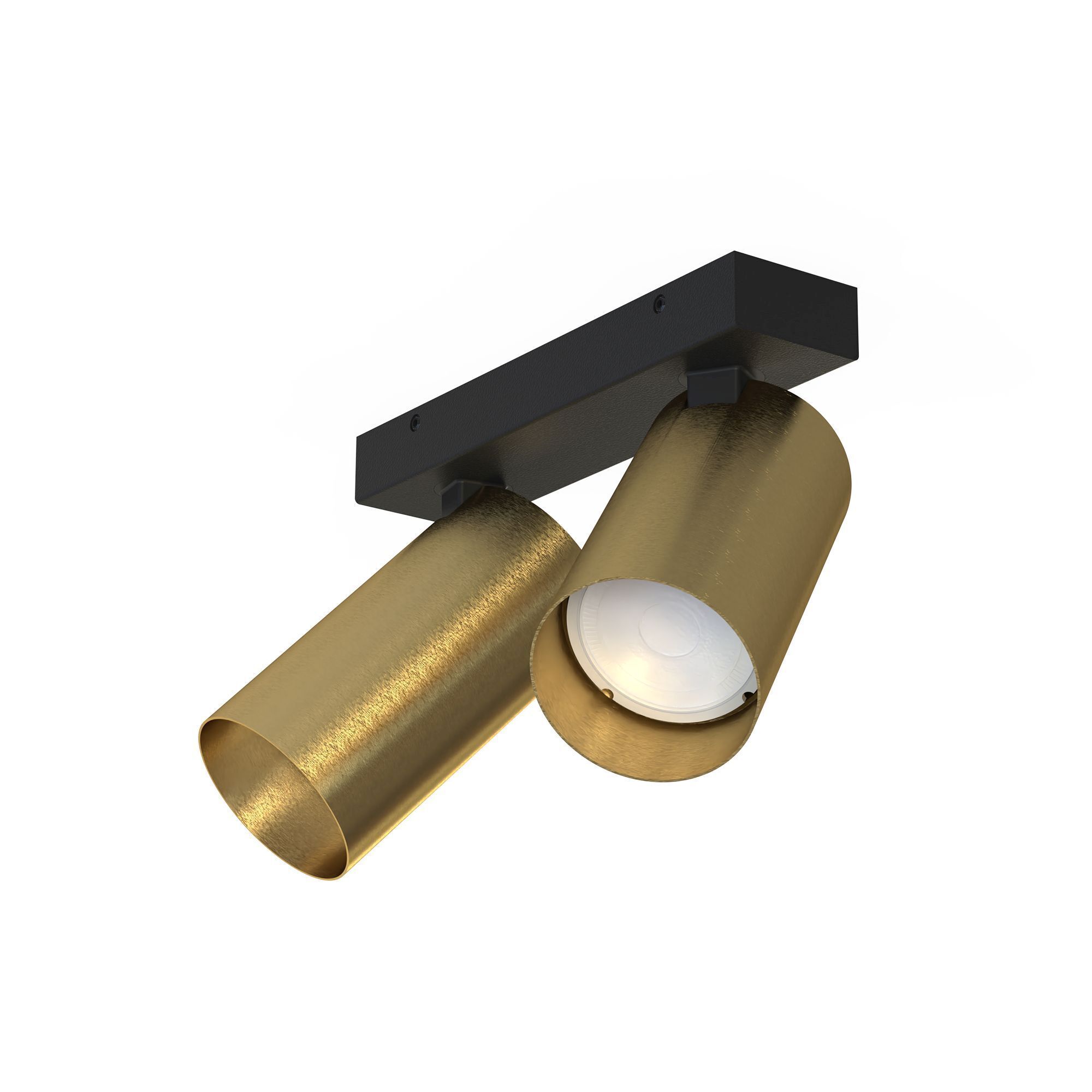 Deckenleuchte, Spotlight, Gold, metallisch, zweistrahler