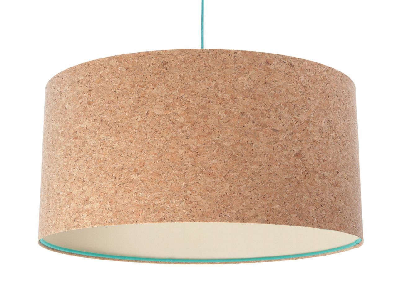Pendelleuchte E27 Ø 50 cm rund Kork Lampenschirm