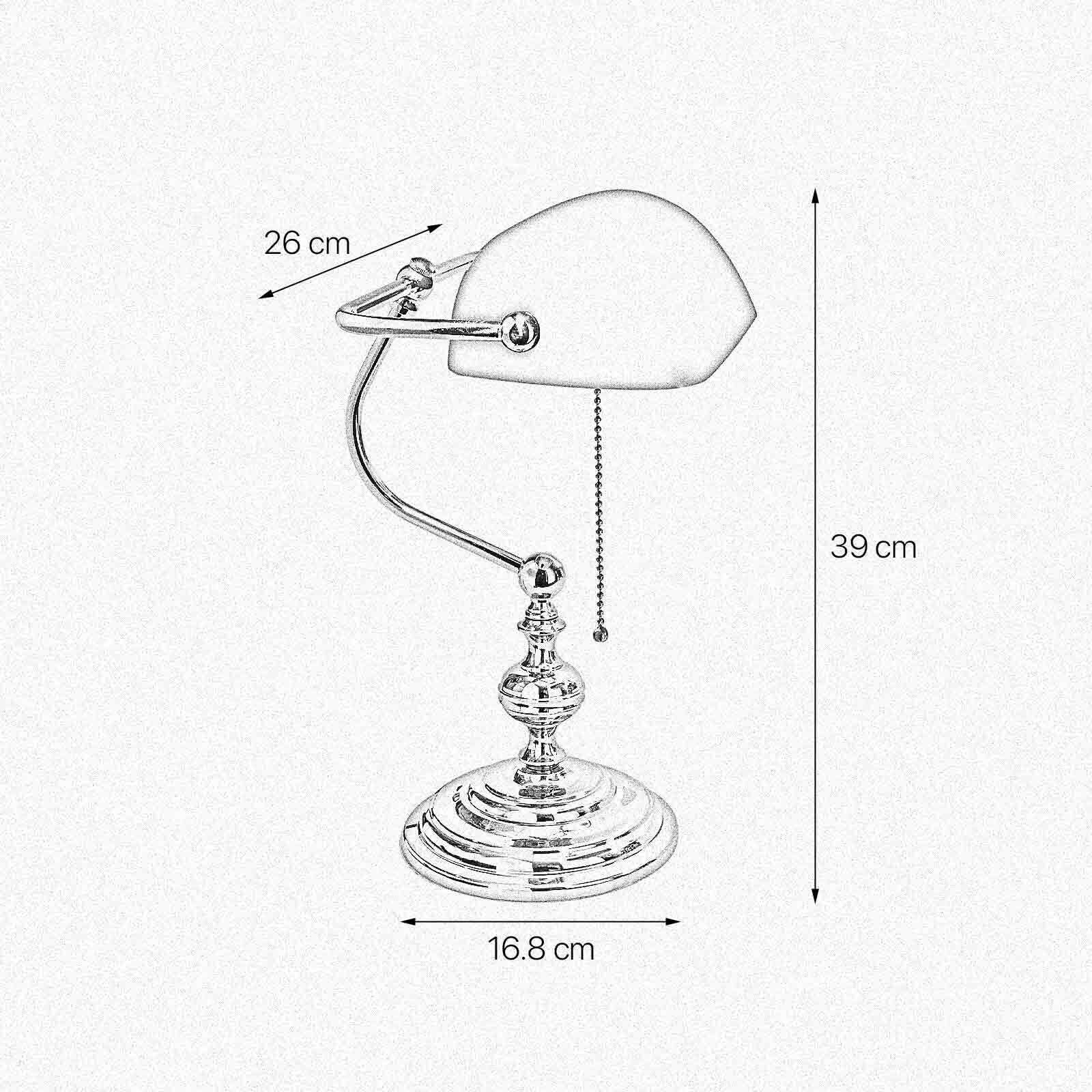 Bankerlampe 39 cm E27 Messing Glas Zugschalter Grün