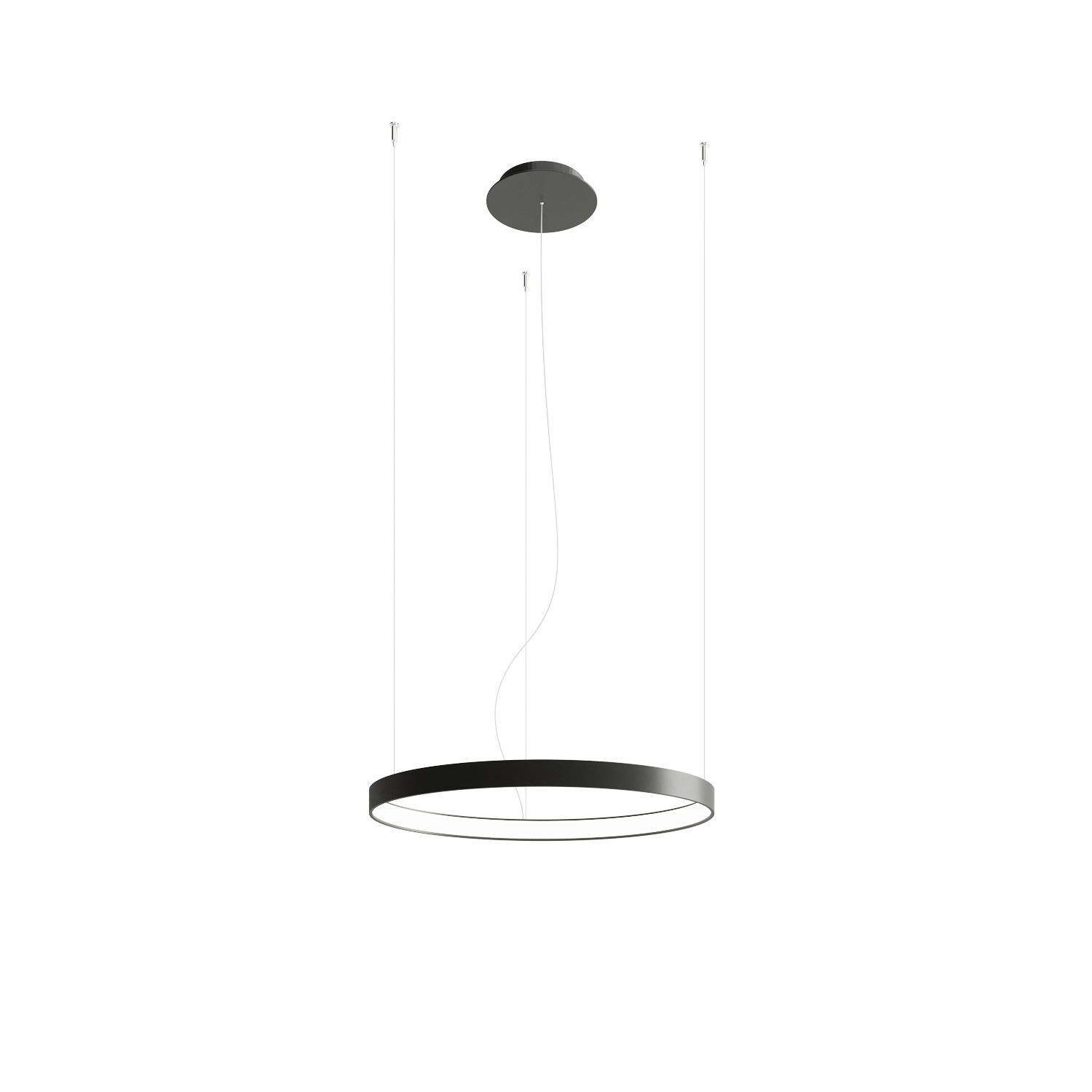 LED Kronleuchter Modern Ø 55 cm Schwarz Metall Ring