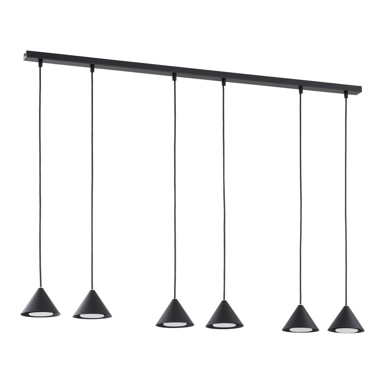 Hängelampe Schwarz 116 cm lang 6x GX53 Metall MIRA