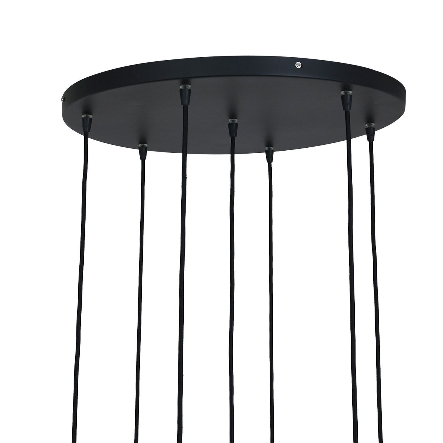 Hängelampe Glas Metall Schwarz Rauchgrau Ø50 cm rund