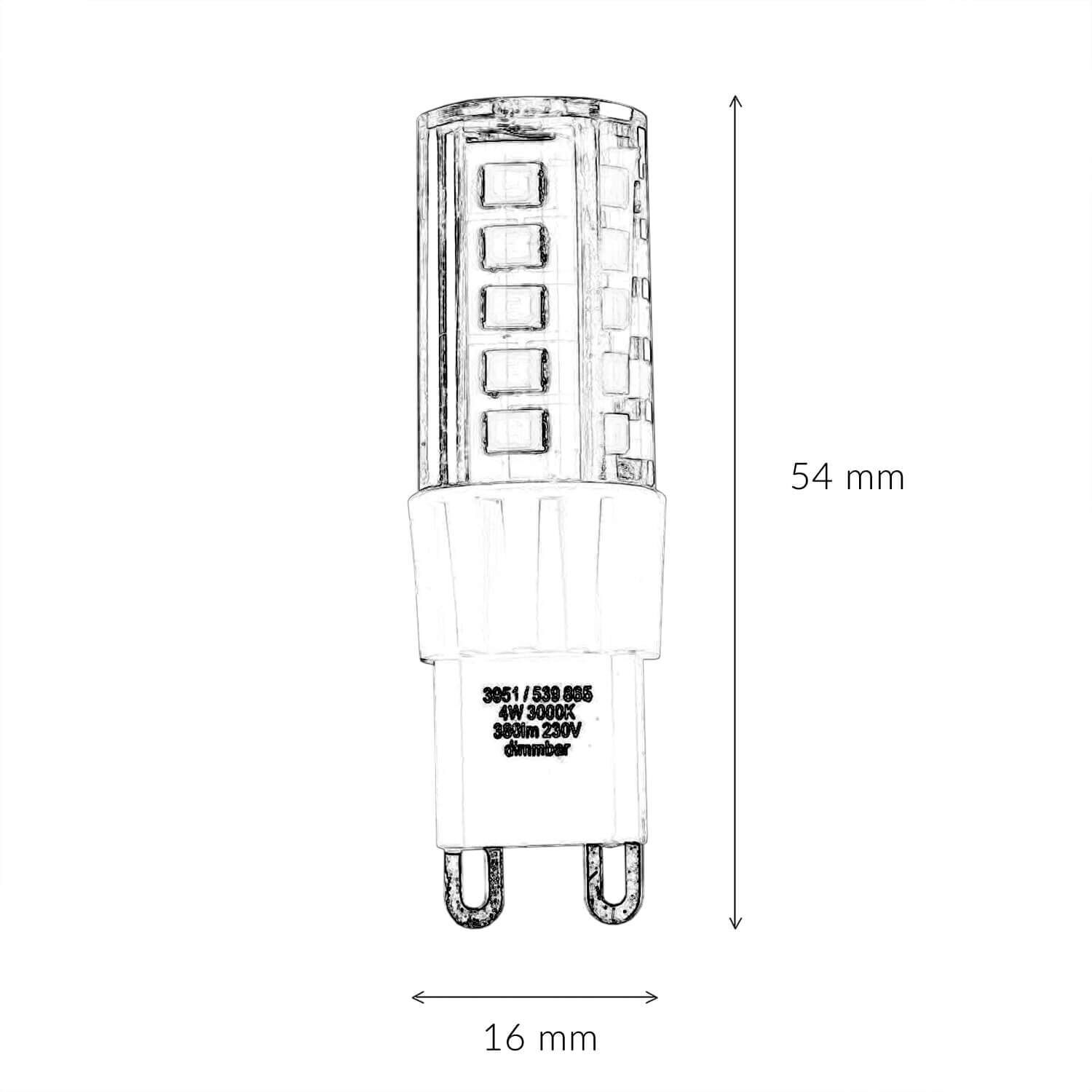 Dimmbares LED Leuchtmittel G9 4 Watt 3000 K 365 lm - LM103