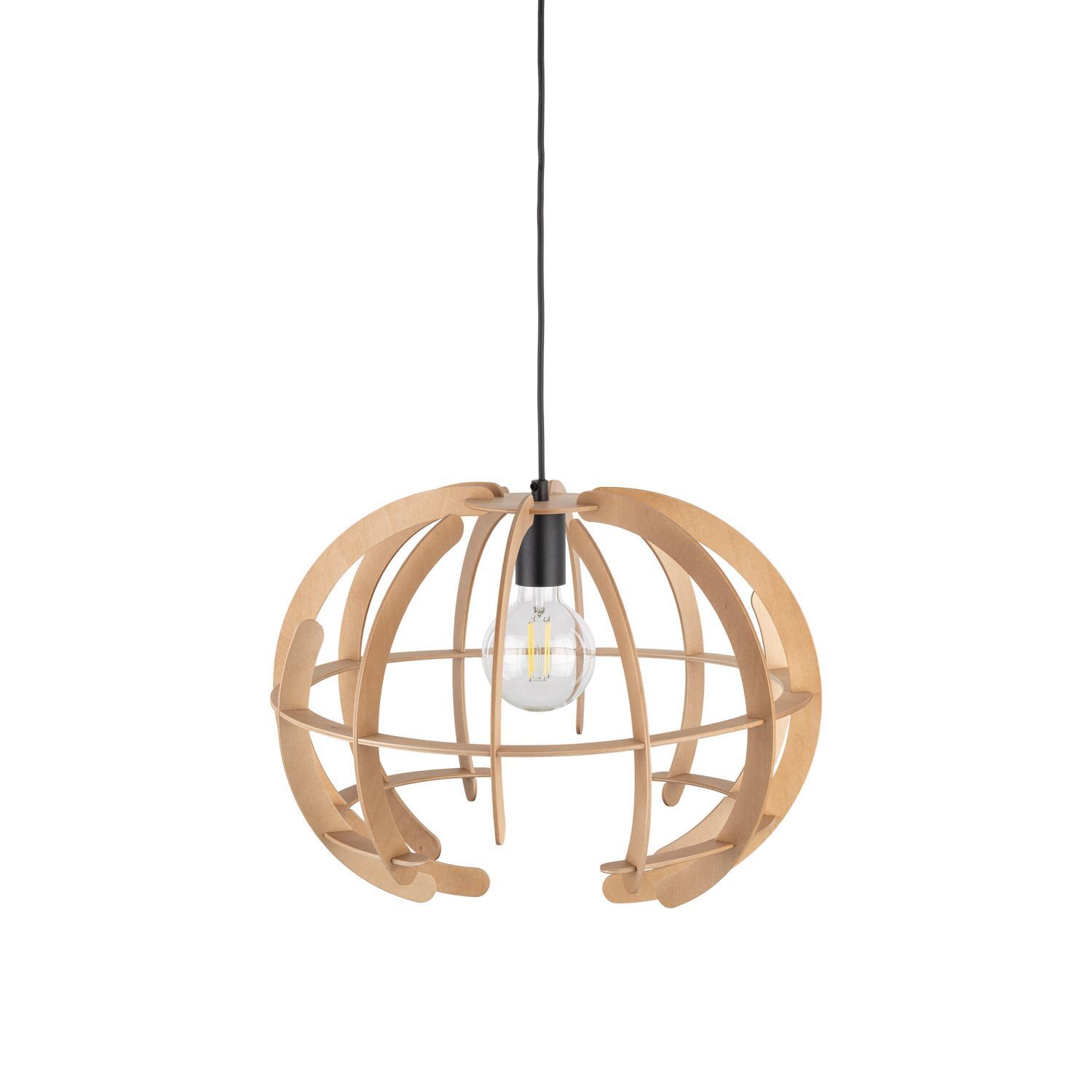 Hängeleuchte Holz Ø 46 cm H: max. 160 cm verstellbar E27