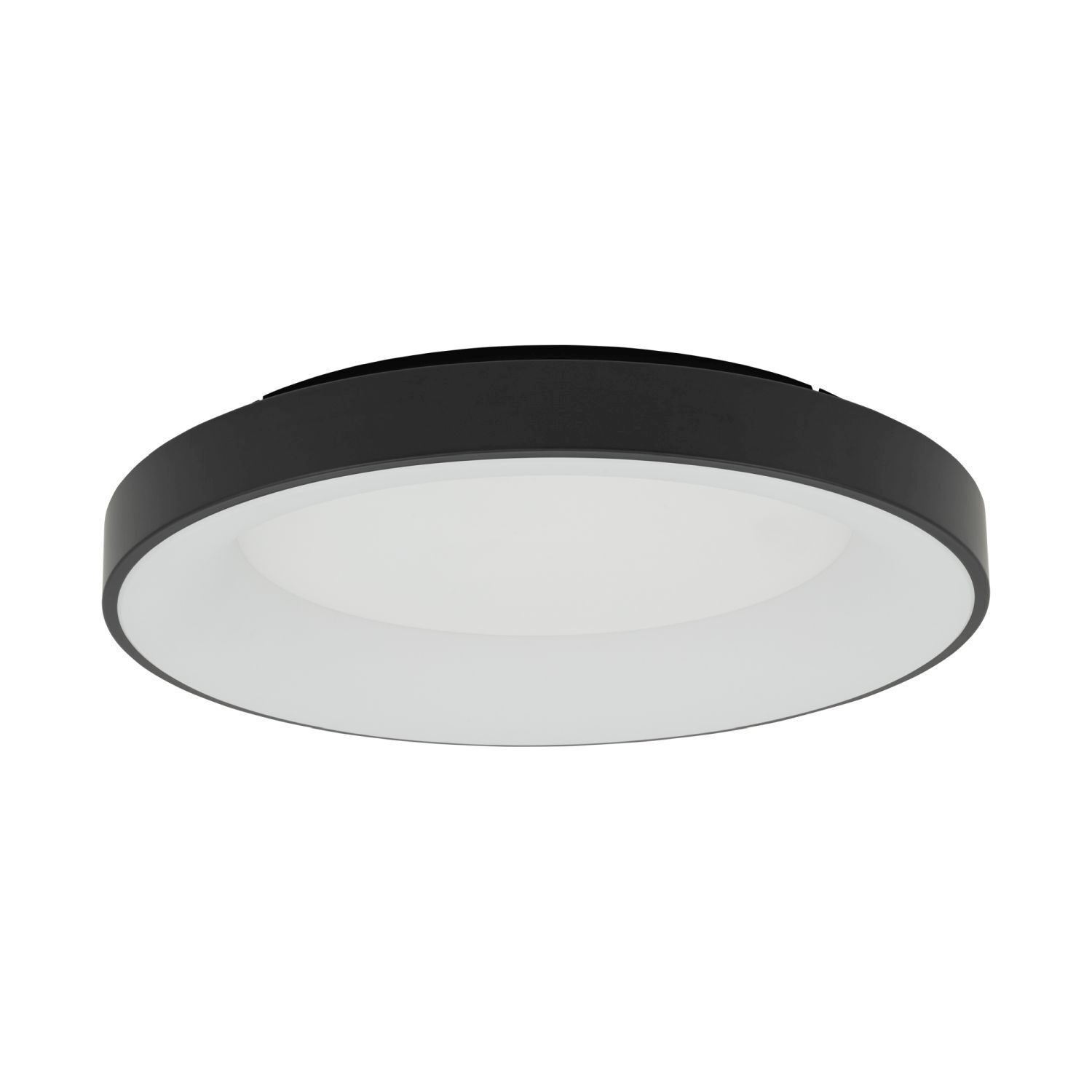 Runde LED Deckenlampe Schwarz 4000 K wohnlich blendarm