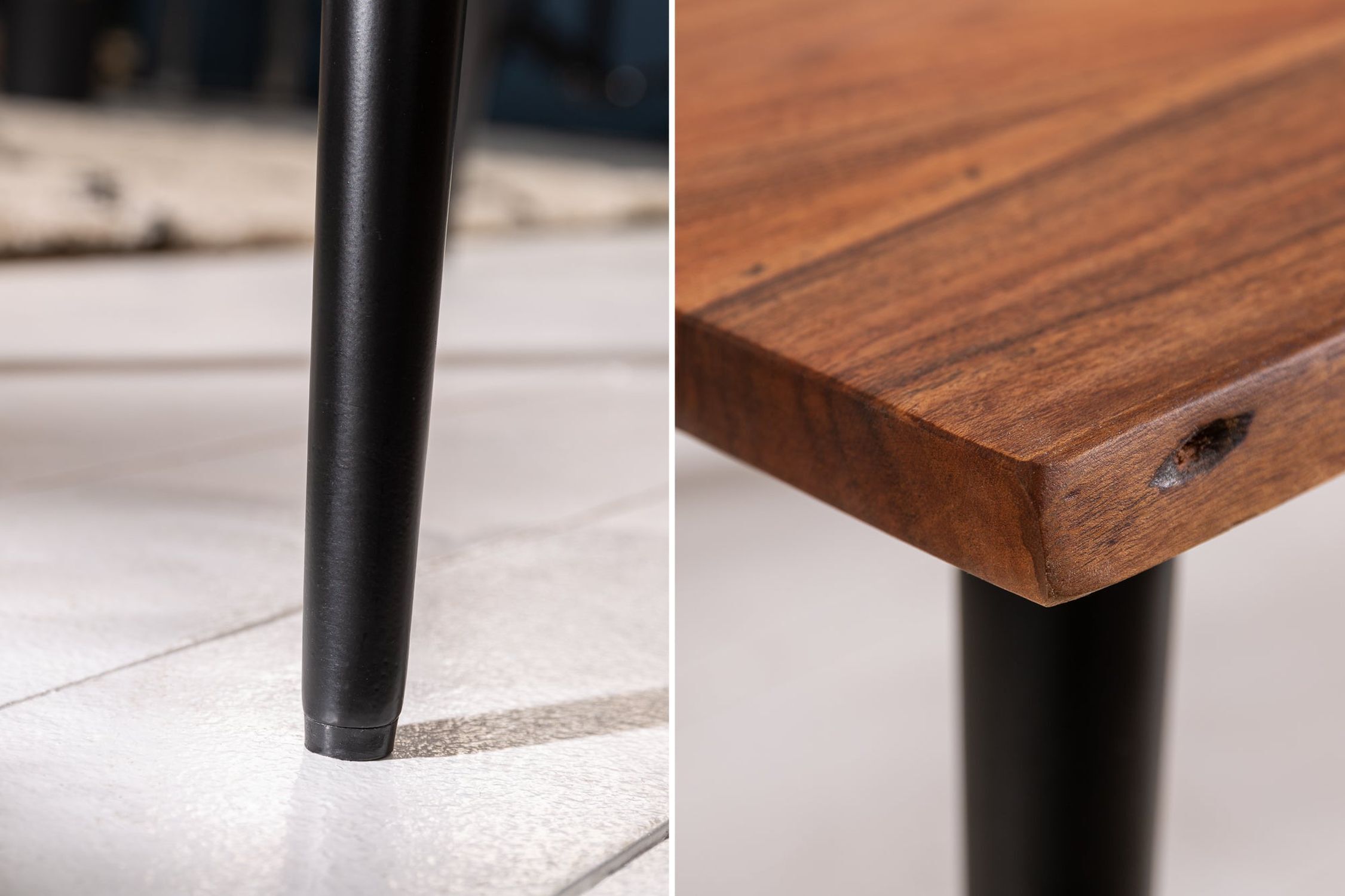 Couchtisch Akazienholz Metall 110 x 60 cm Retro Holz, Hartholz, Tabelle, Innenarchitektur, Sperrholz